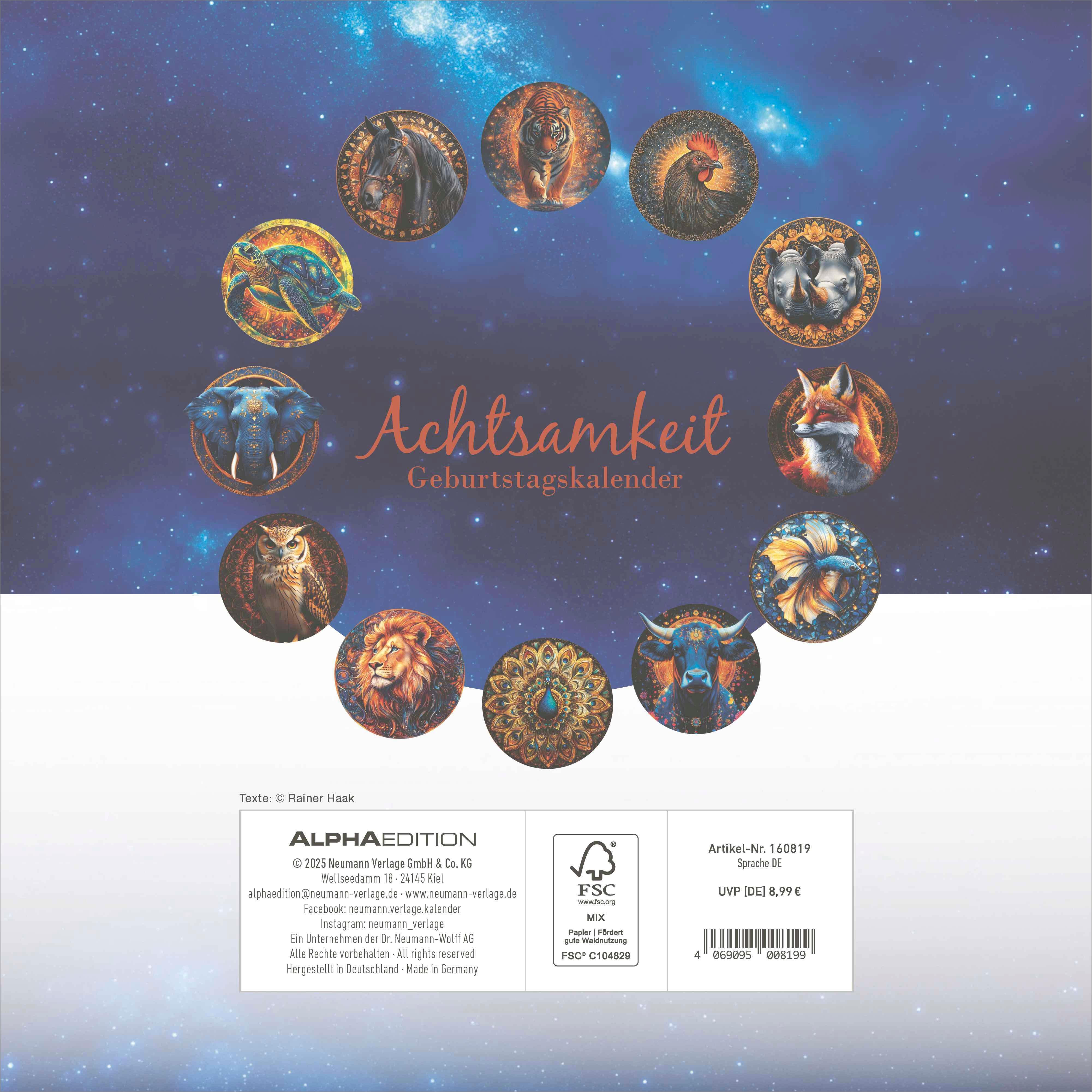 Rückseitencover Achtsamkeit Geburtstagskalender