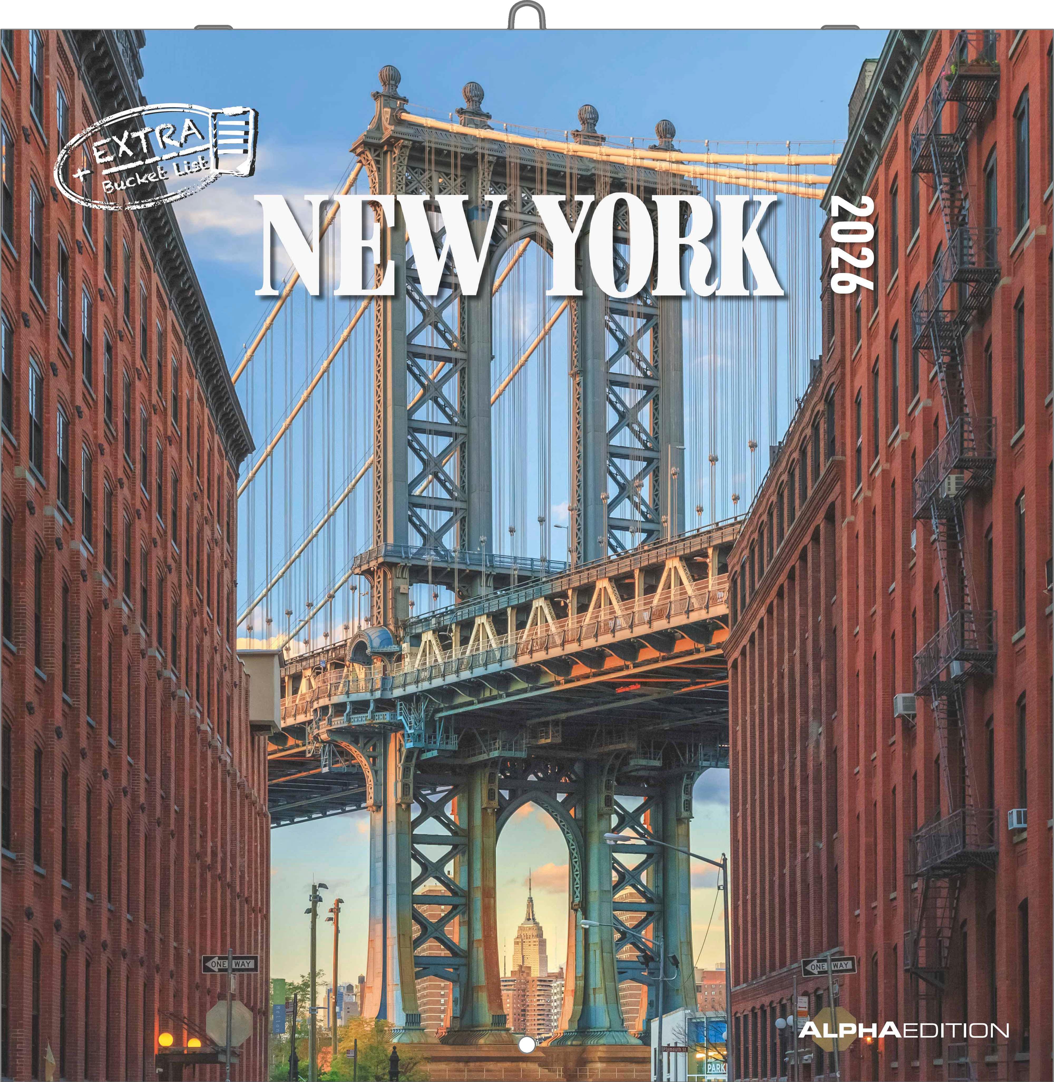Vorderes Coverbild New York 2026 - Broschürenkalender 30x30 cm (30x60 geöffnet) - Kalender mit Platz für Notizen - Bildkalender - Wandplaner - Wandkalender