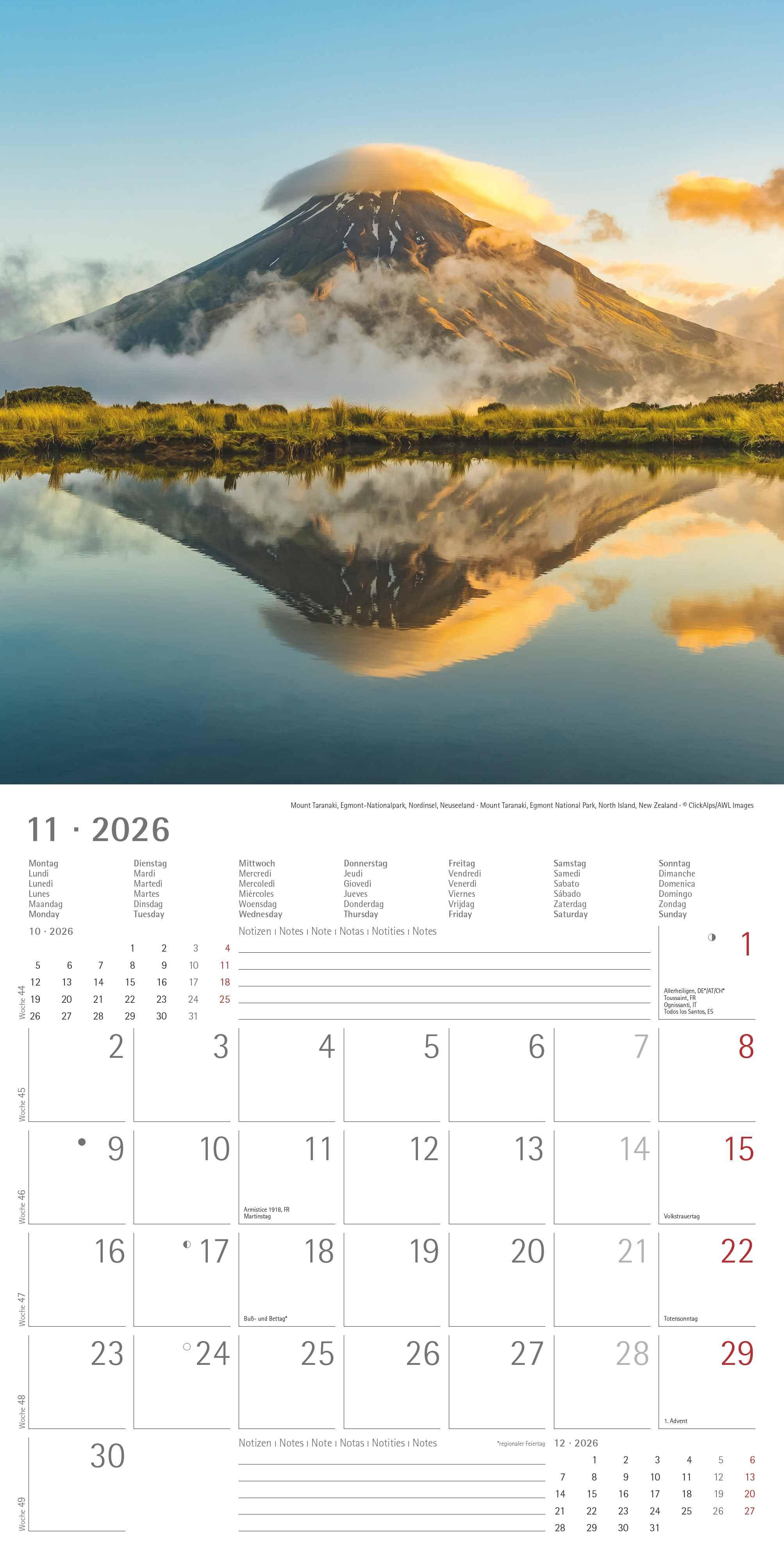 Beispielinhalt (Bild) Emotions 2026 - Broschürenkalender 30x30 cm (30x60 geöffnet) - Kalender mit Platz für Notizen - Emotionen - Bildkalender - Wandplaner - Wandkalender