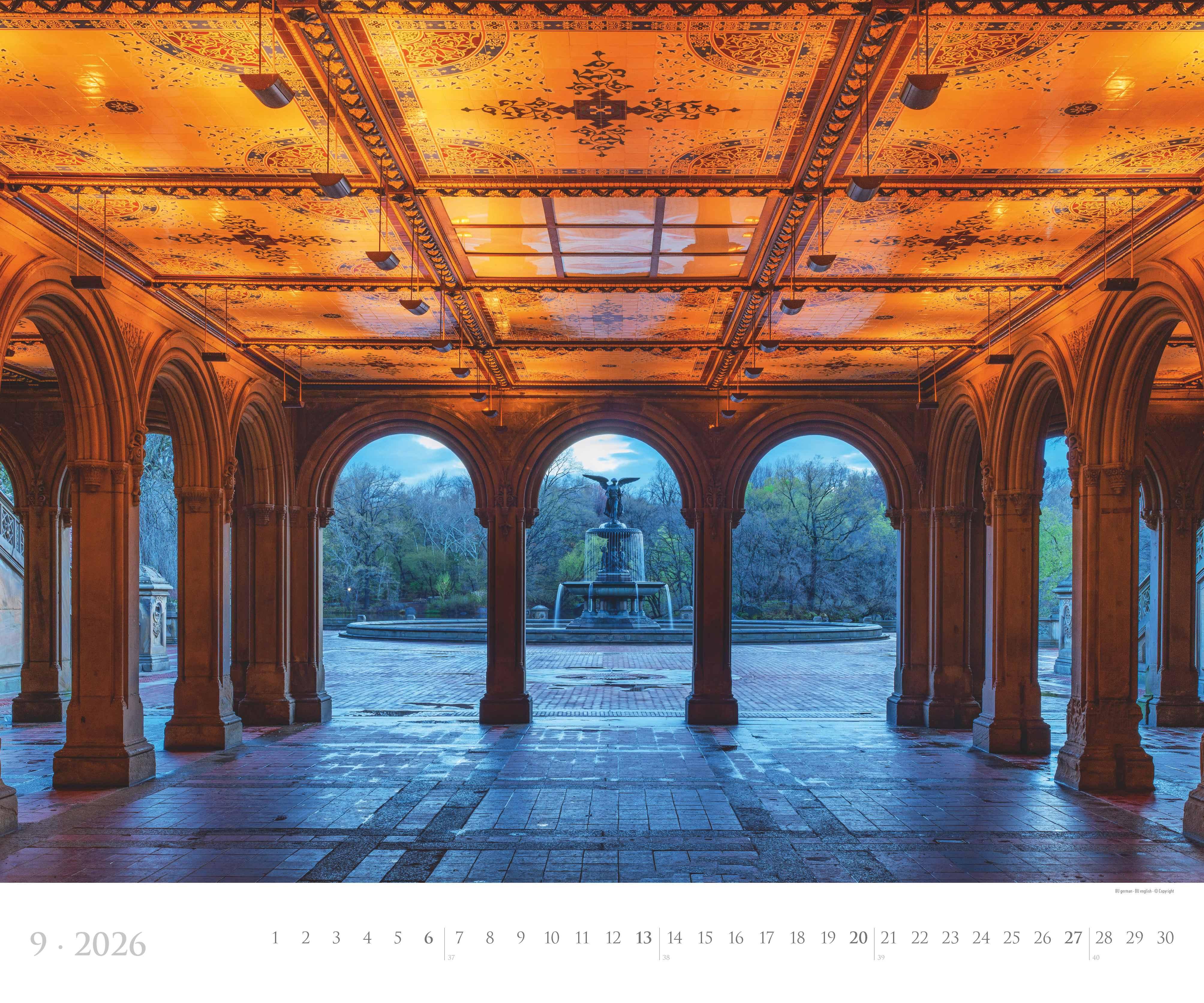 Beispielinhalt (Bild) New York 2026  - Städte-Reise-Kalender - Querformat 60 x 50 cm - Spiralbindung