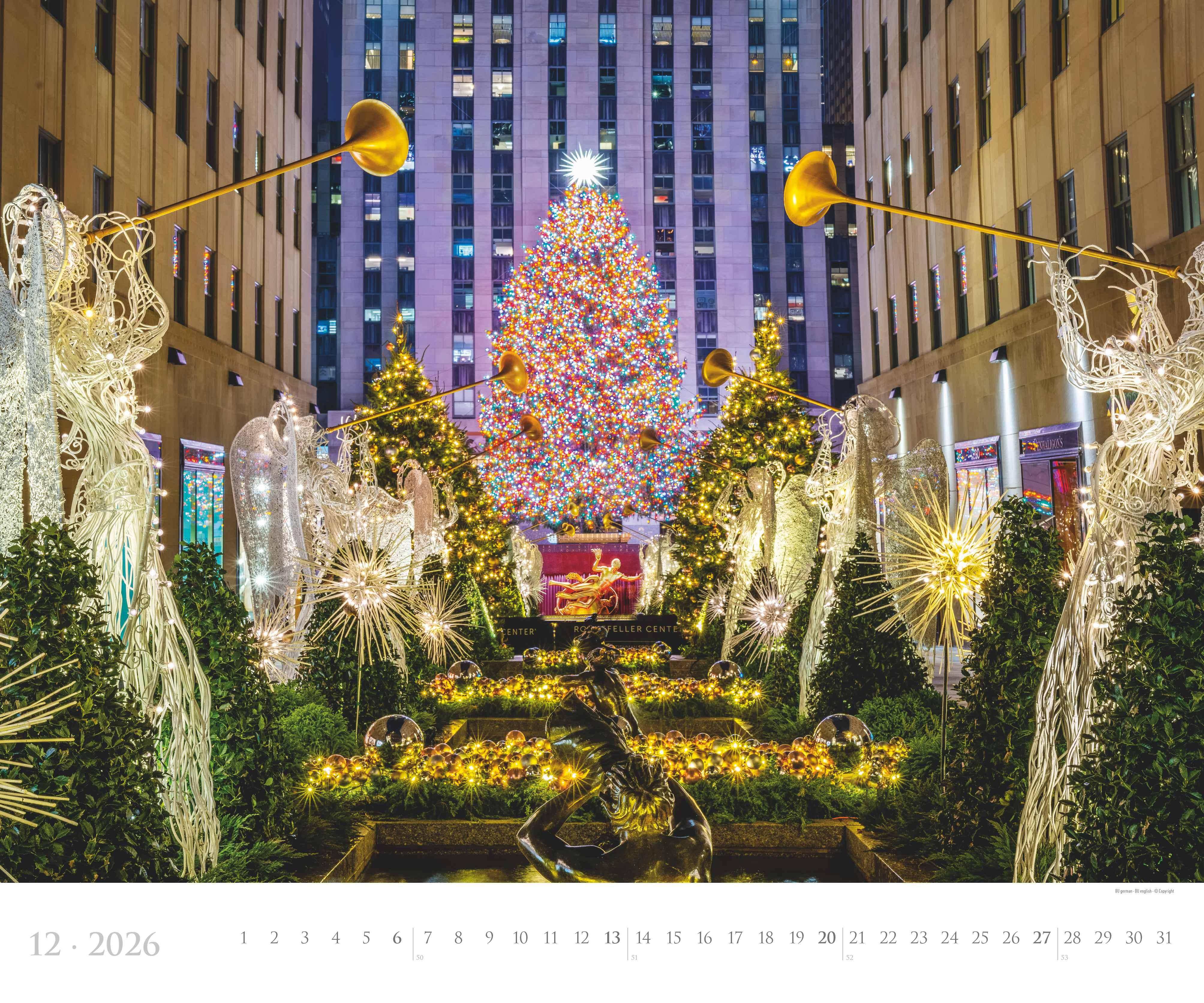 Beispielinhalt (Bild) New York 2026  - Städte-Reise-Kalender - Querformat 60 x 50 cm - Spiralbindung