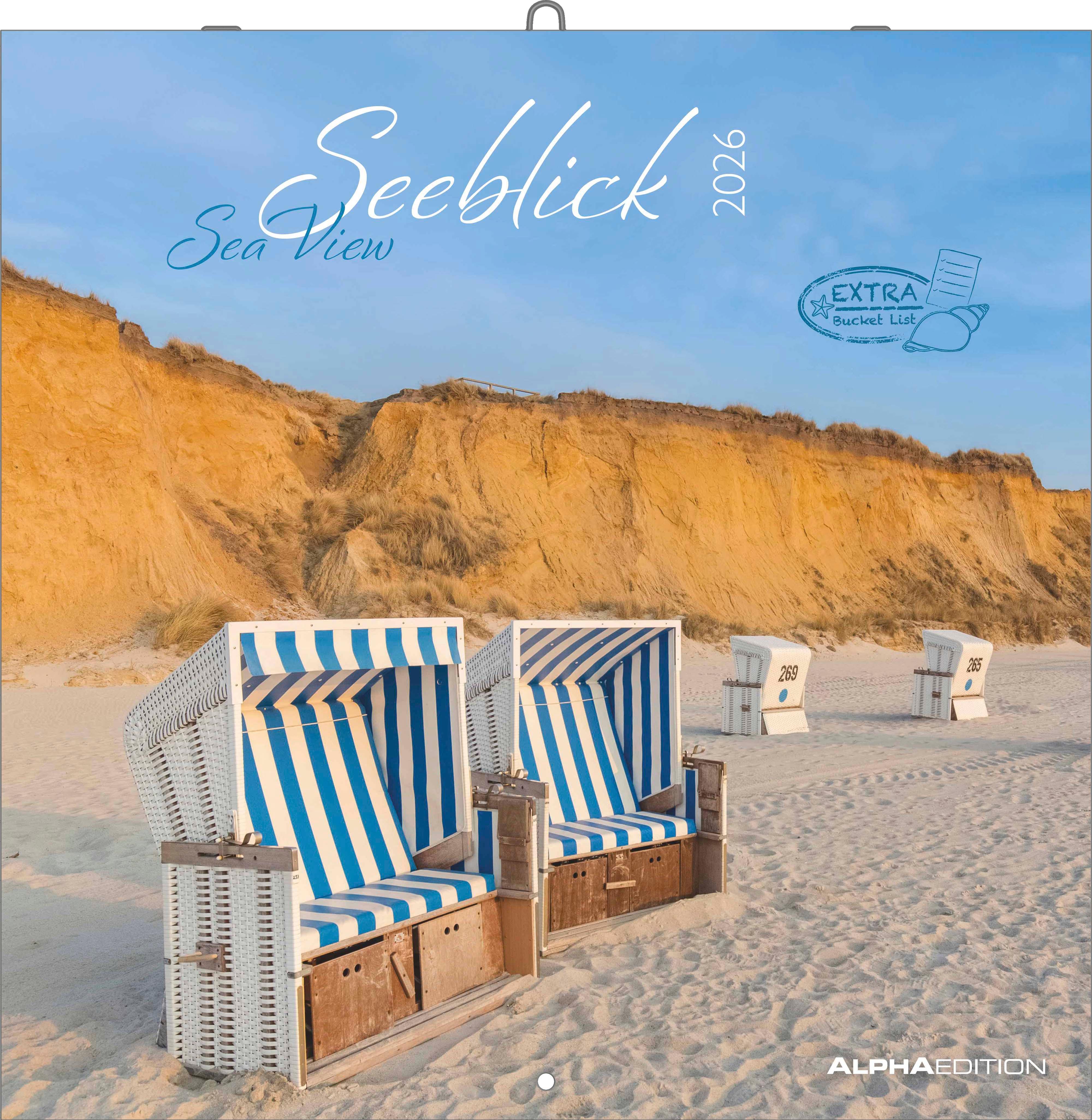 Vorderes Coverbild Seeblick 2026 - Broschürenkalender 30x30 cm (30x60 geöffnet) - Kalender mit Platz für Notizen - Sea View - Bildkalender - Wandplaner - Wandkalender