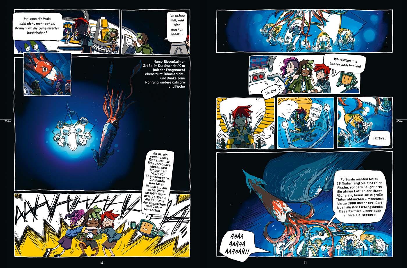 Beispielinhalt (Bild) WAS IST WAS Comic - Tiefsee
