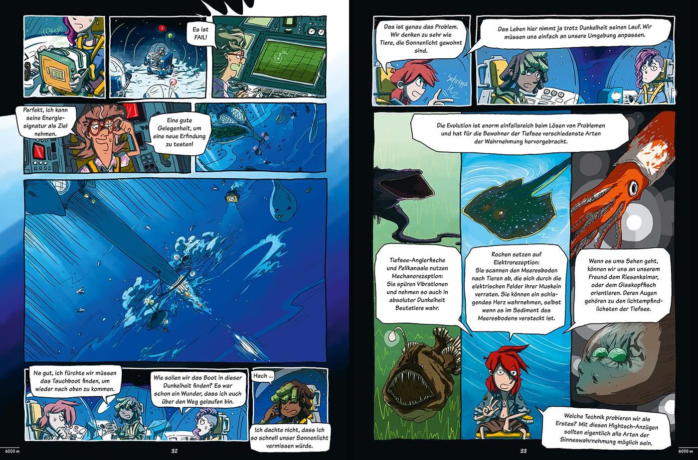 Beispielinhalt (Bild) WAS IST WAS Comic - Tiefsee