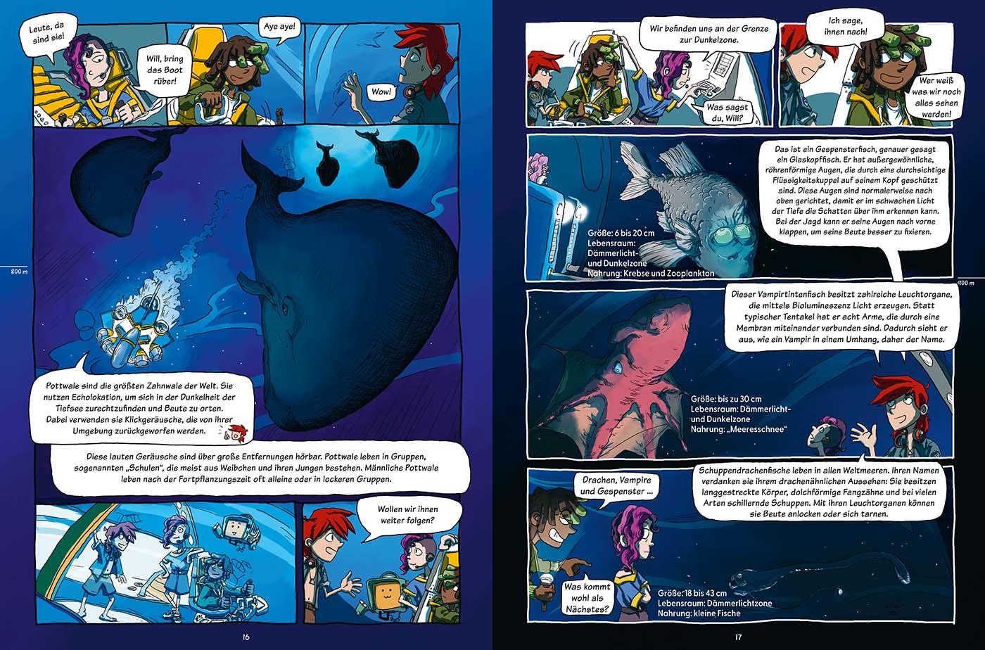 Beispielinhalt (Bild) WAS IST WAS Comic - Tiefsee