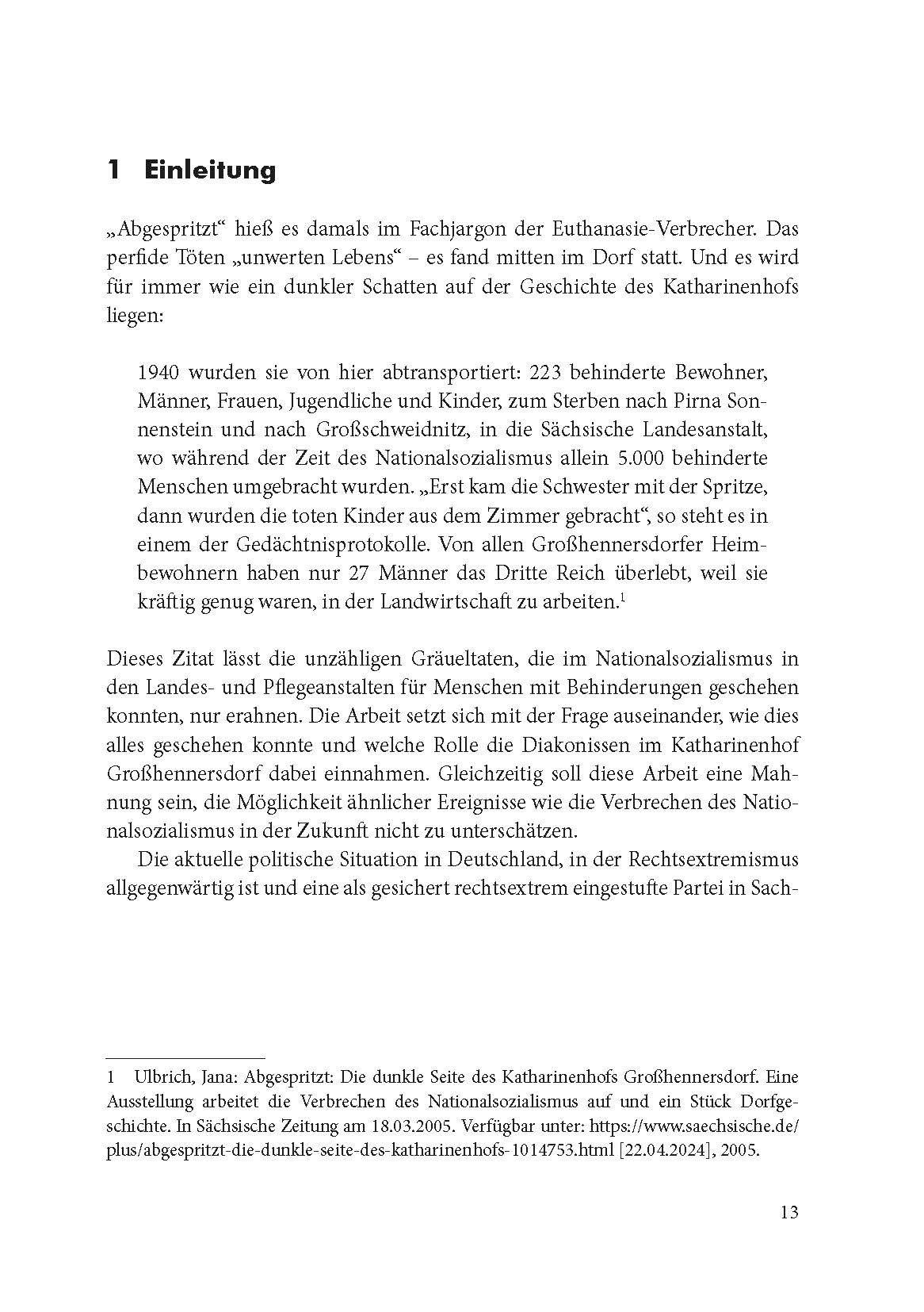 Beispielinhalt (Bild) Die Pflege von Menschen mit Behinderung im Nationalsozialismus