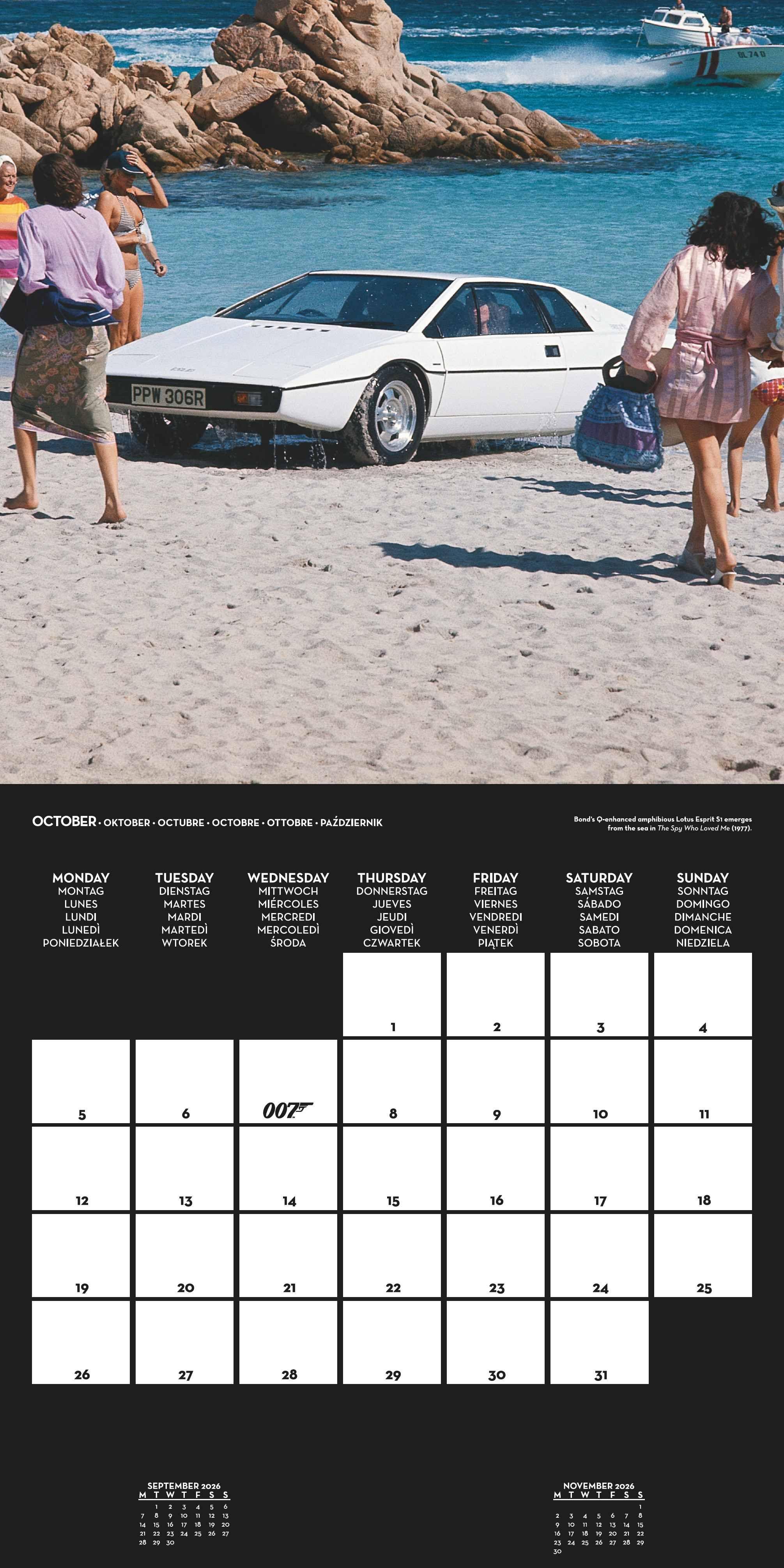 Beispielinhalt (Bild) JAMES BOND - Broschürenkalender im Format 30 x 30
