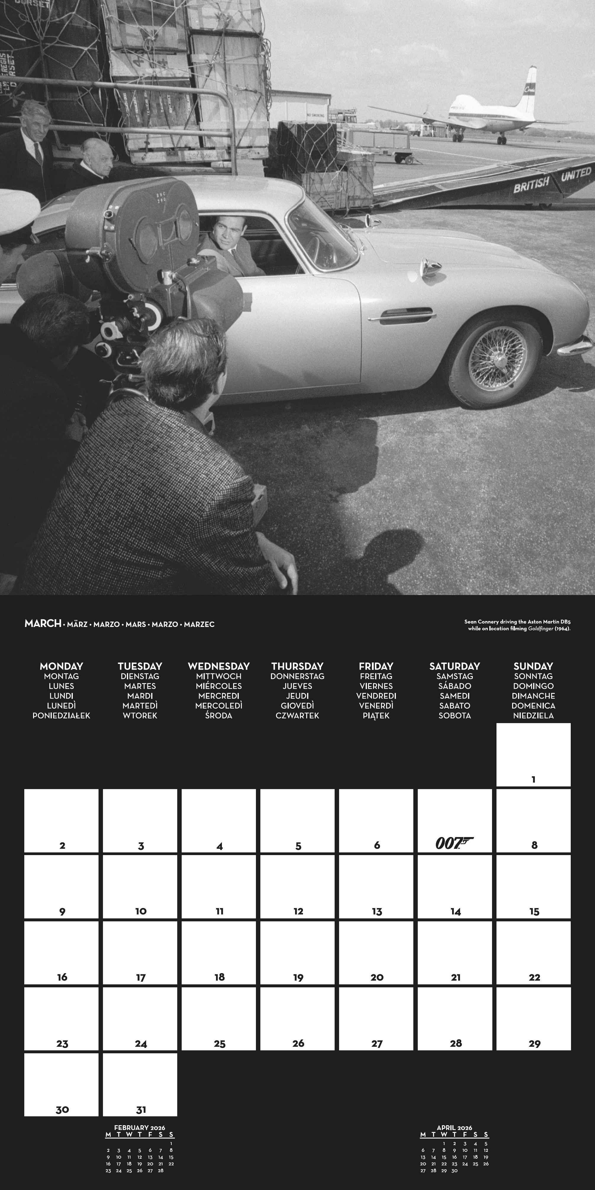 Beispielinhalt (Bild) JAMES BOND - Broschürenkalender im Format 30 x 30