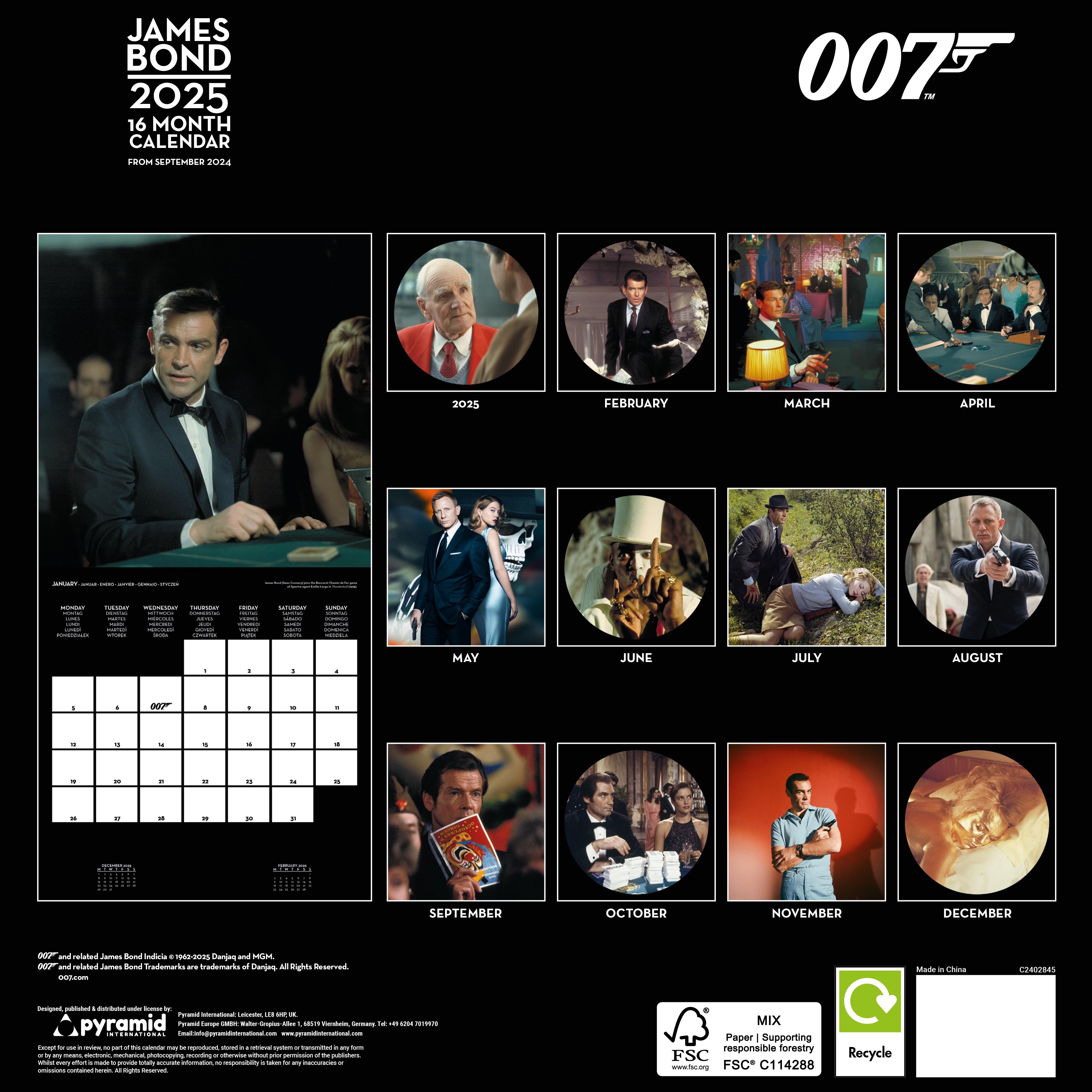 Rückseitencover JAMES BOND - Broschürenkalender im Format 30 x 30