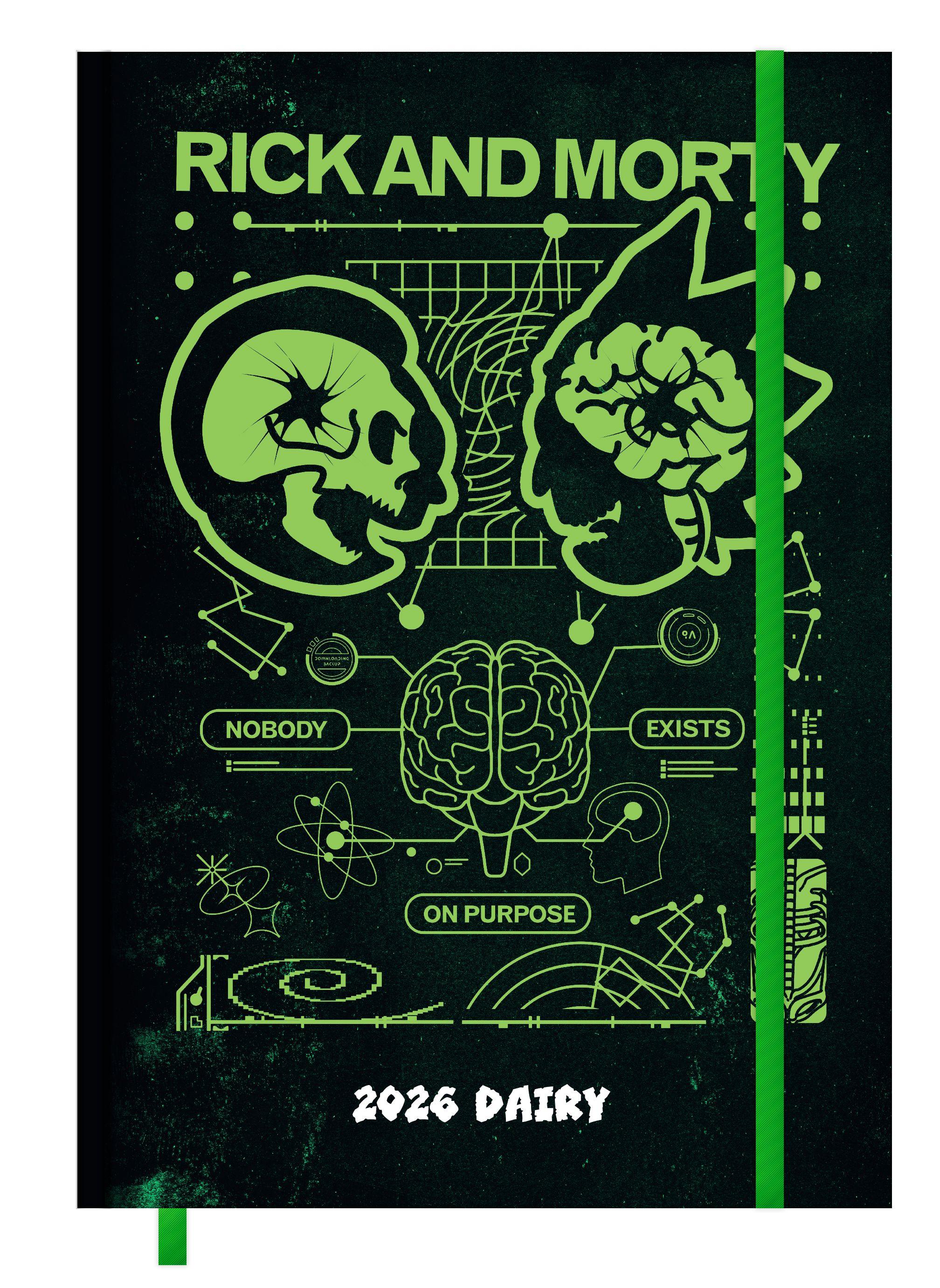 Vorderes Coverbild RICK AND MORTY - Buchkalender im Format 14,8 x 21