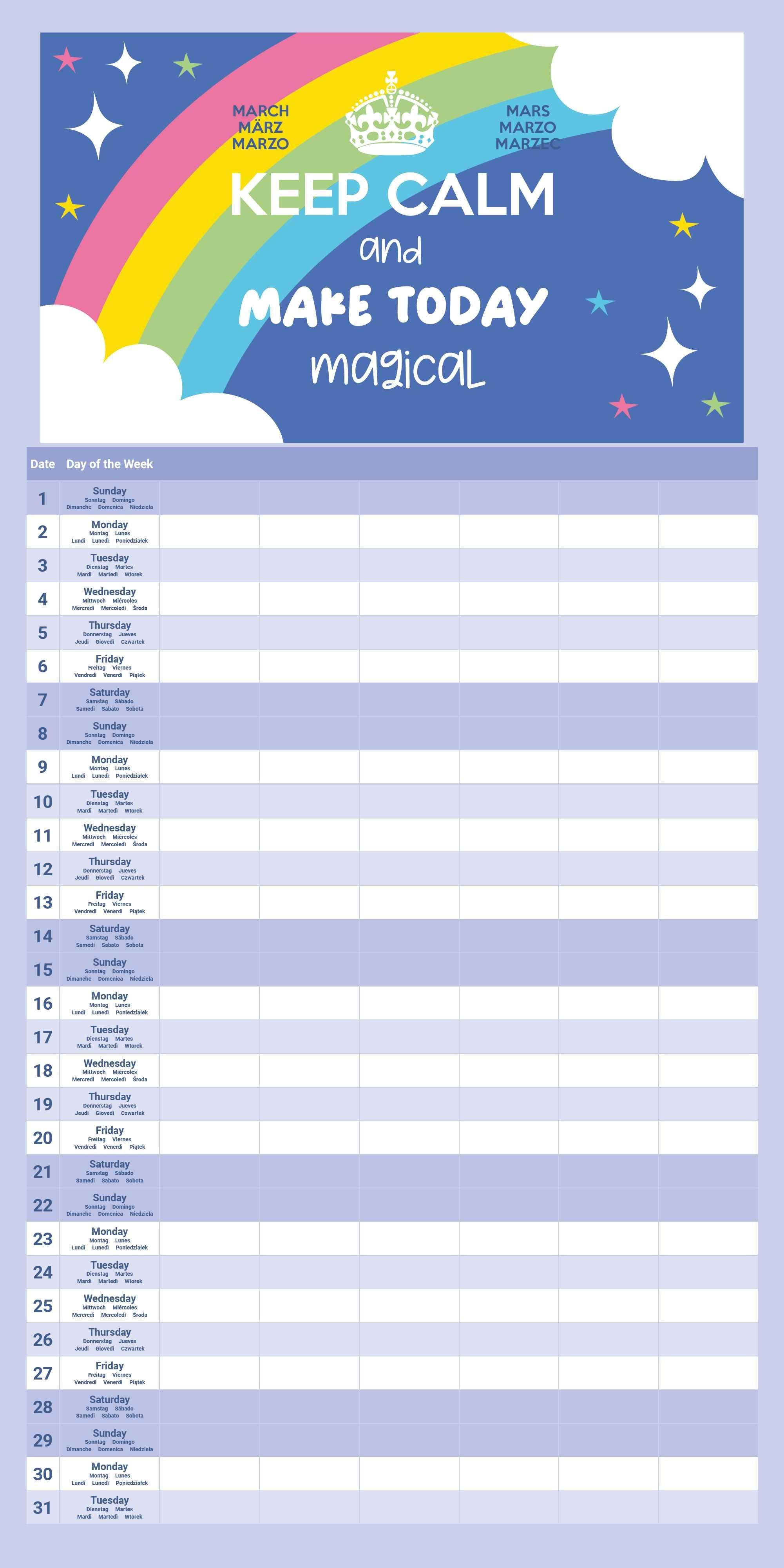 Beispielinhalt (Bild) KEEP CALM Familienplaner im Format 30 x 30