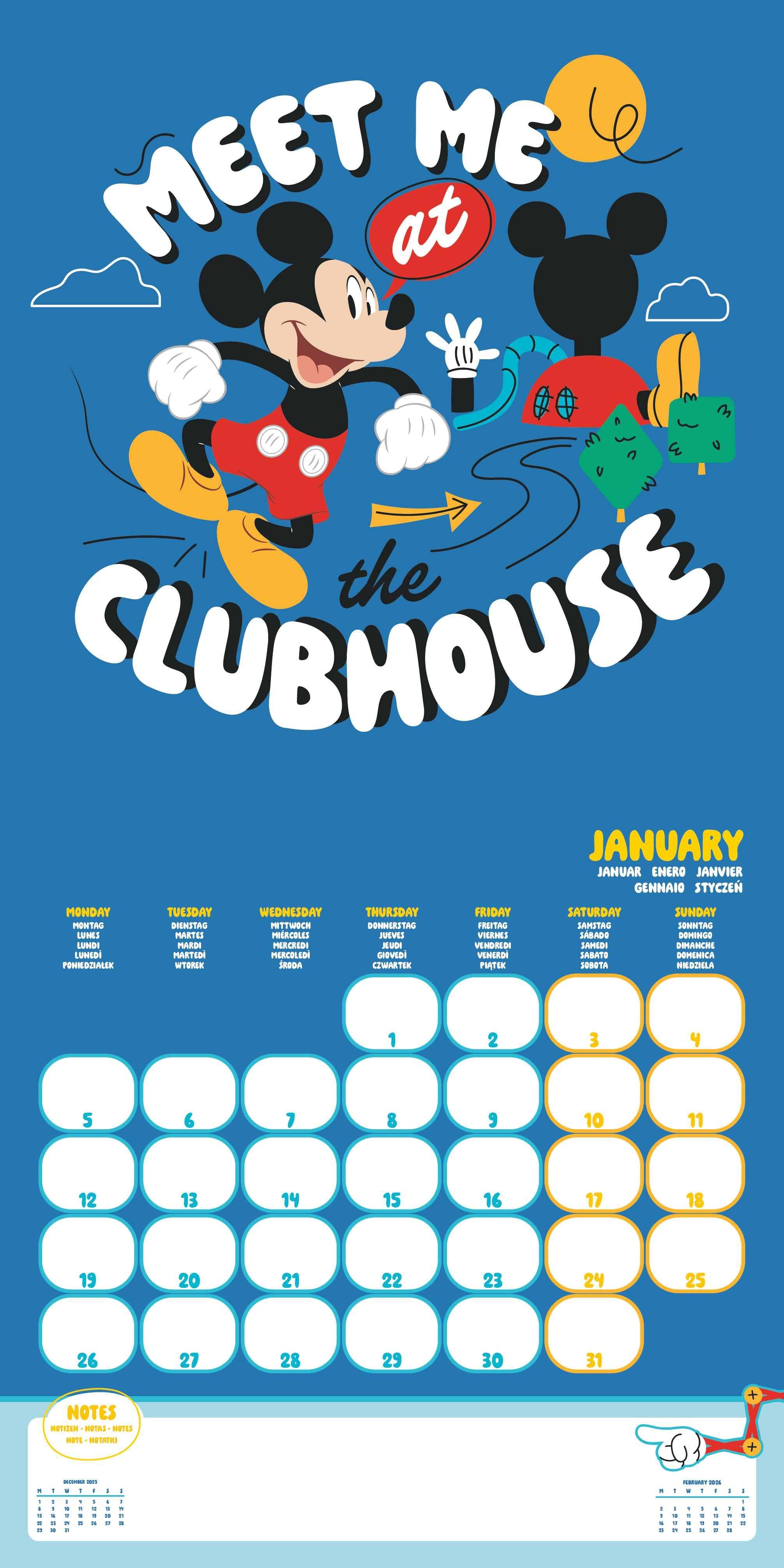 Beispielinhalt (Bild) MICKEY & MINNIE MOUSE -  Broschürenkalender im Format 30 x 30