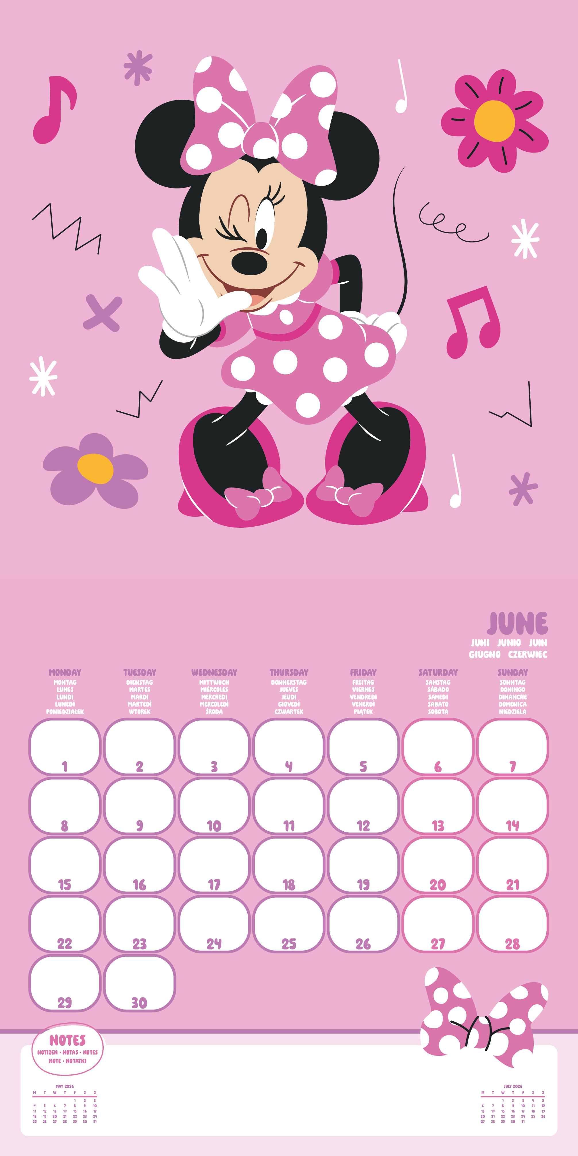 Beispielinhalt (Bild) MICKEY & MINNIE MOUSE -  Broschürenkalender im Format 30 x 30