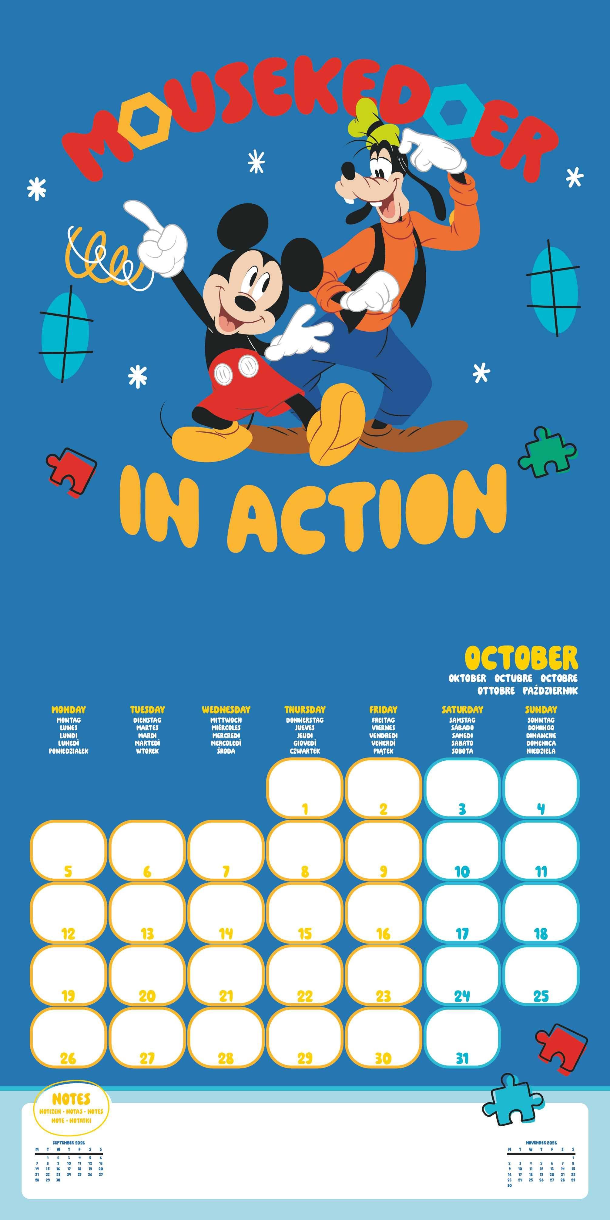 Beispielinhalt (Bild) MICKEY & MINNIE MOUSE -  Broschürenkalender im Format 30 x 30