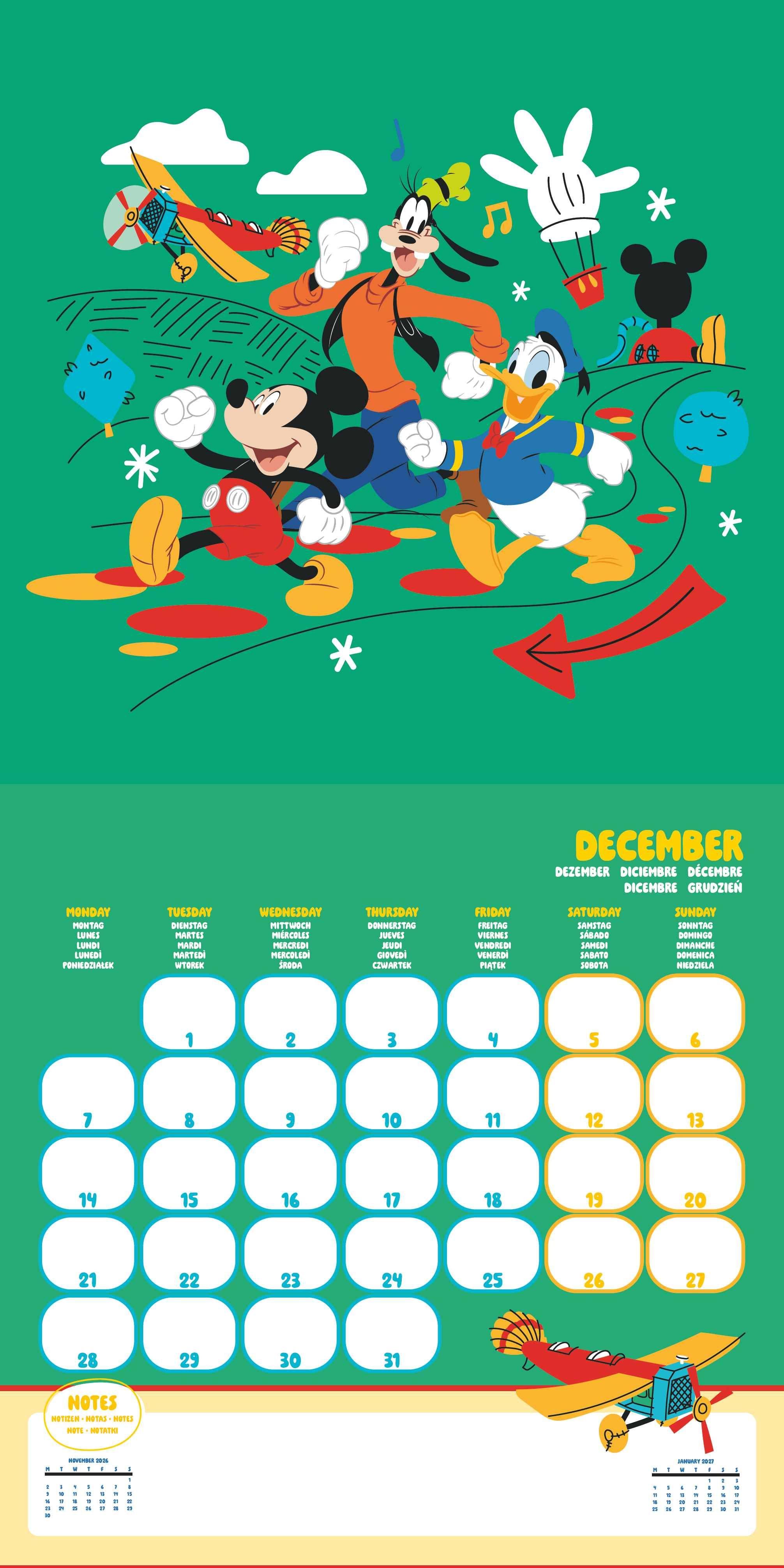 Beispielinhalt (Bild) MICKEY & MINNIE MOUSE -  Broschürenkalender im Format 30 x 30
