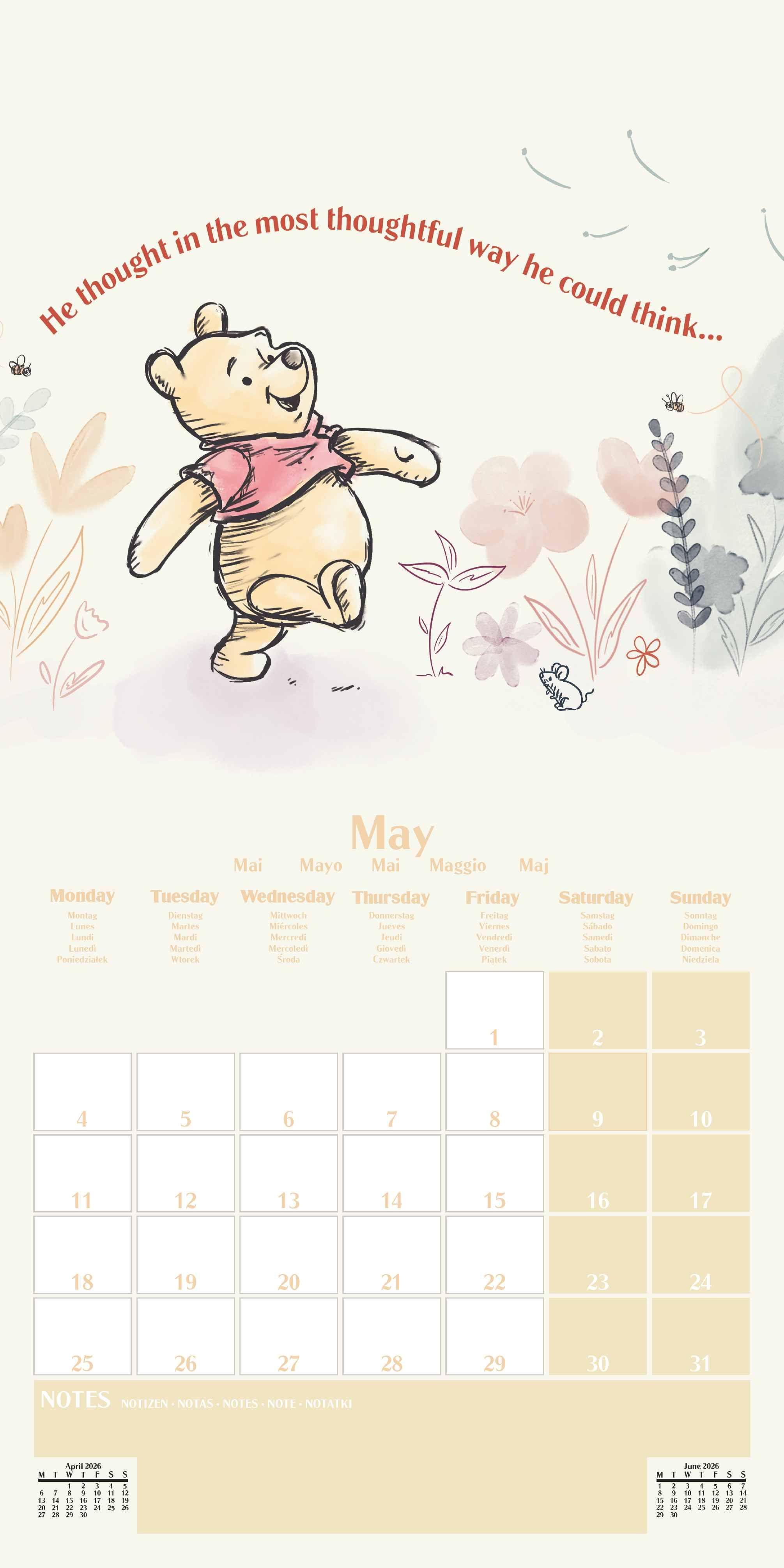 Beispielinhalt (Bild) WINNIE THE POOH Broschürenkalender 30 x 30