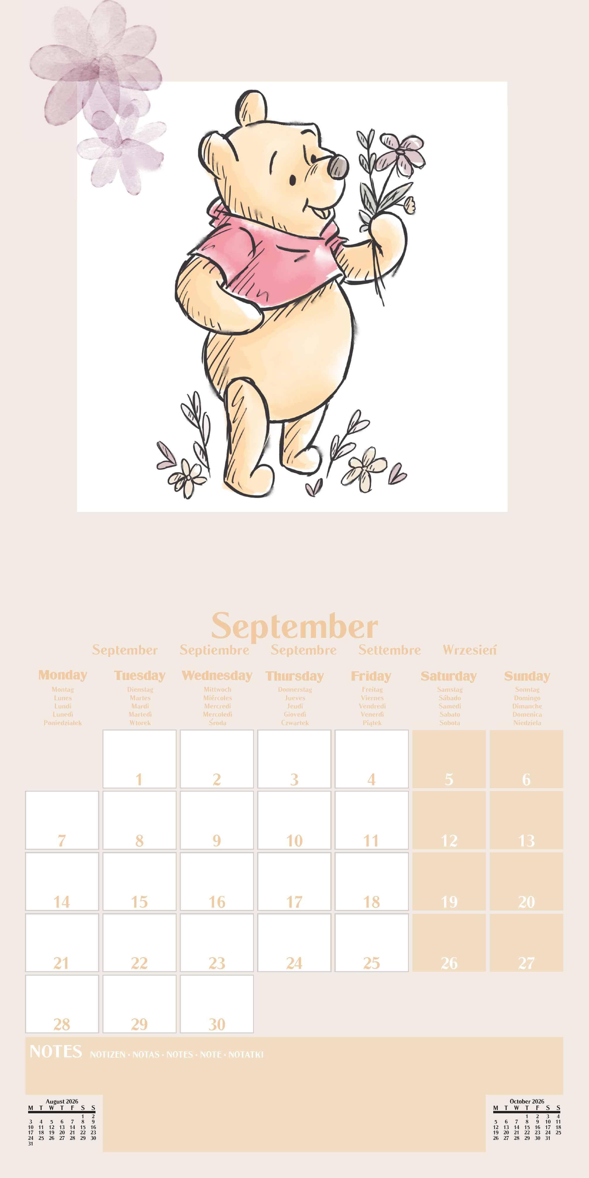 Beispielinhalt (Bild) WINNIE THE POOH Broschürenkalender 30 x 30