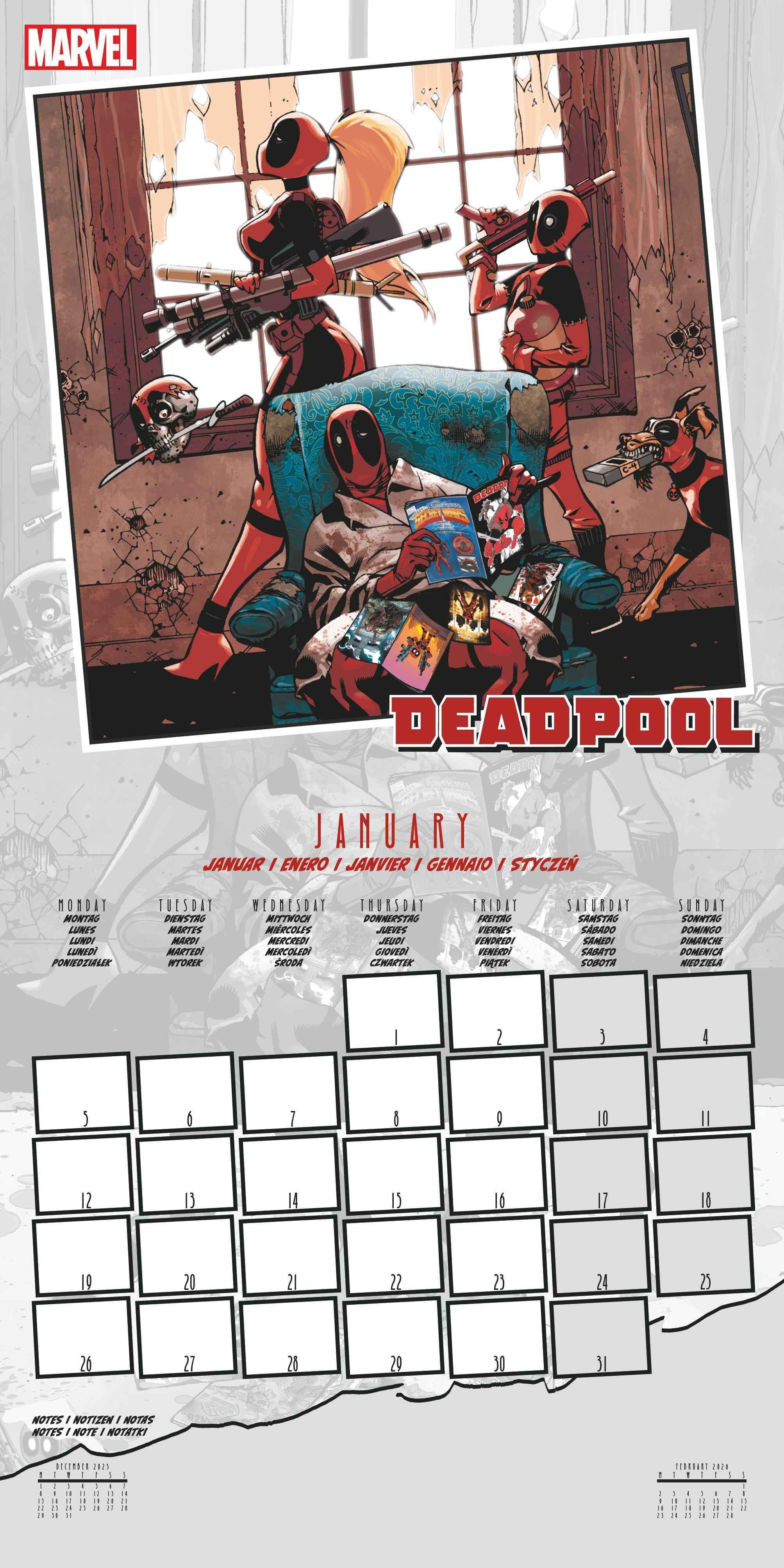 Beispielinhalt (Bild) DEADPOOL - Broschürenkalender im Format 30 x 30