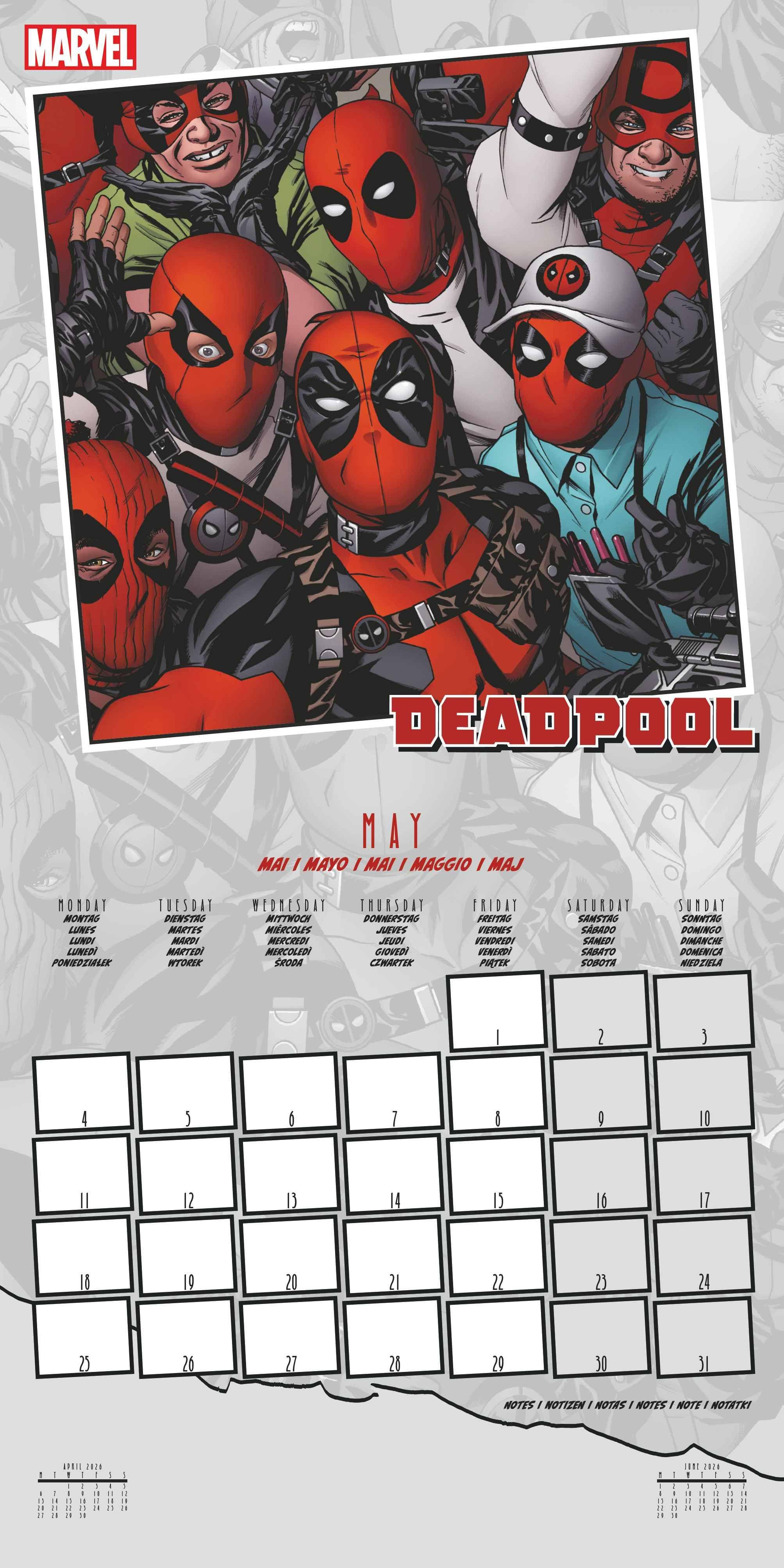 Beispielinhalt (Bild) DEADPOOL - Broschürenkalender im Format 30 x 30