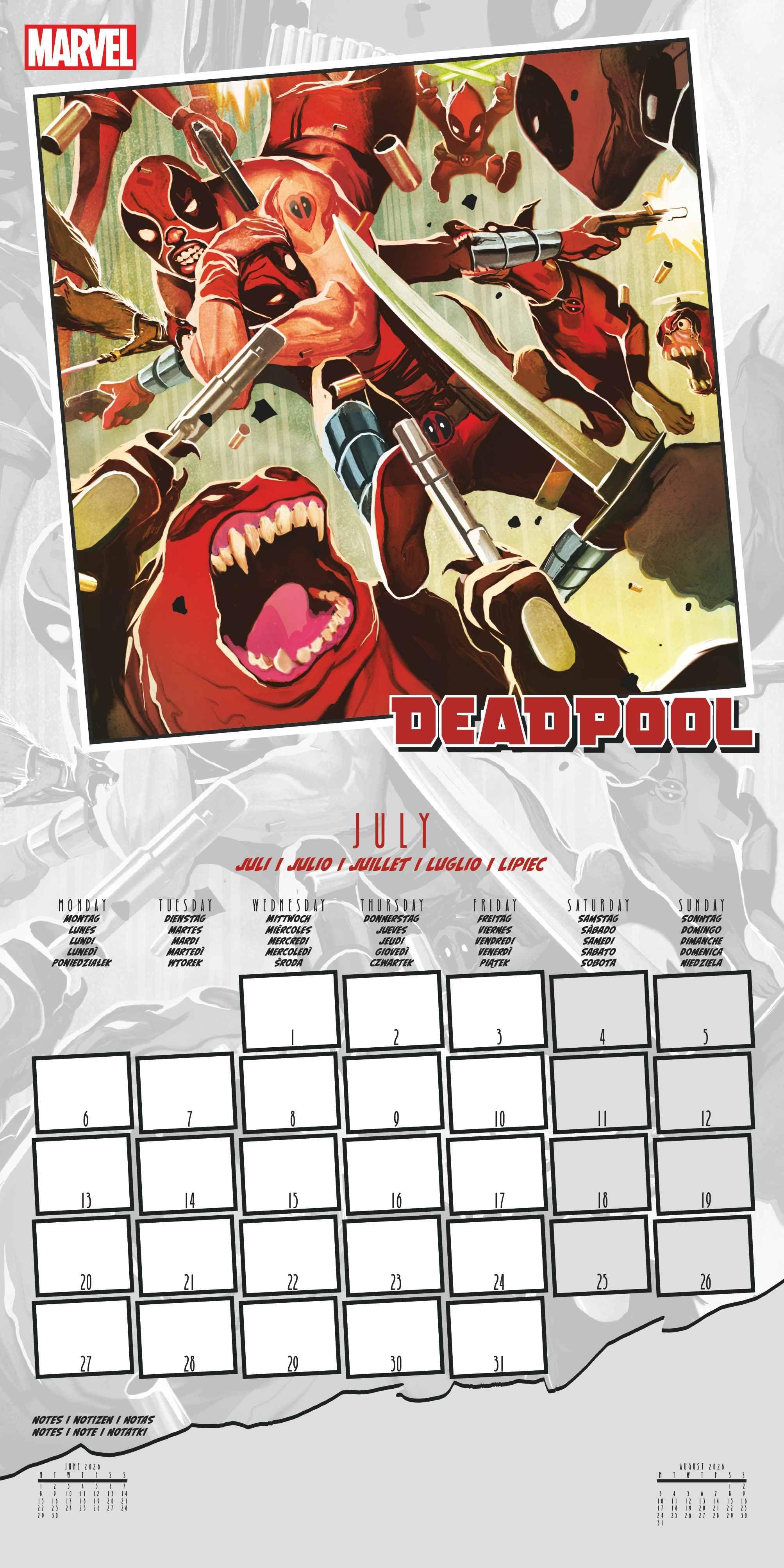 Beispielinhalt (Bild) DEADPOOL - Broschürenkalender im Format 30 x 30