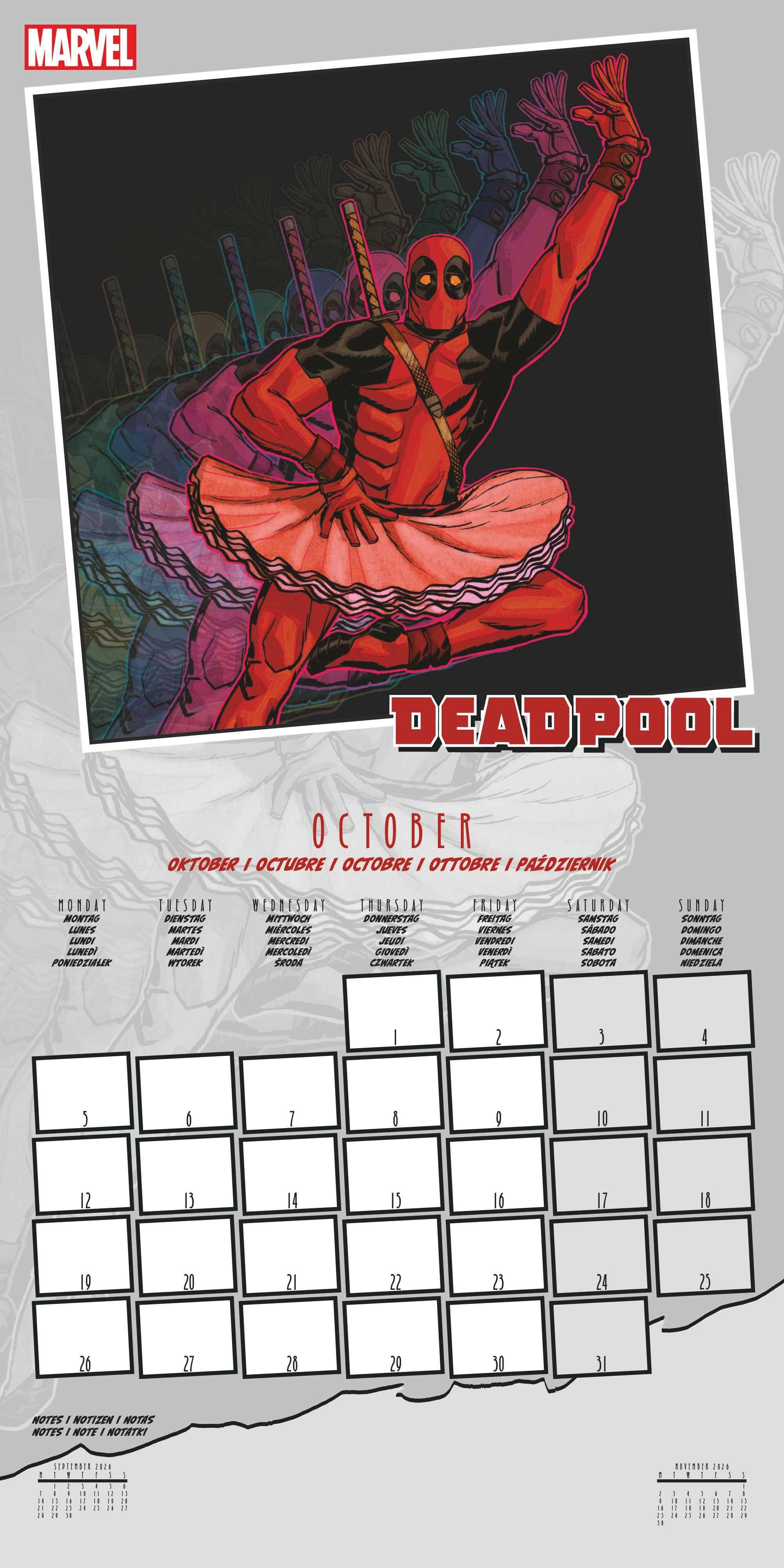 Beispielinhalt (Bild) DEADPOOL - Broschürenkalender im Format 30 x 30