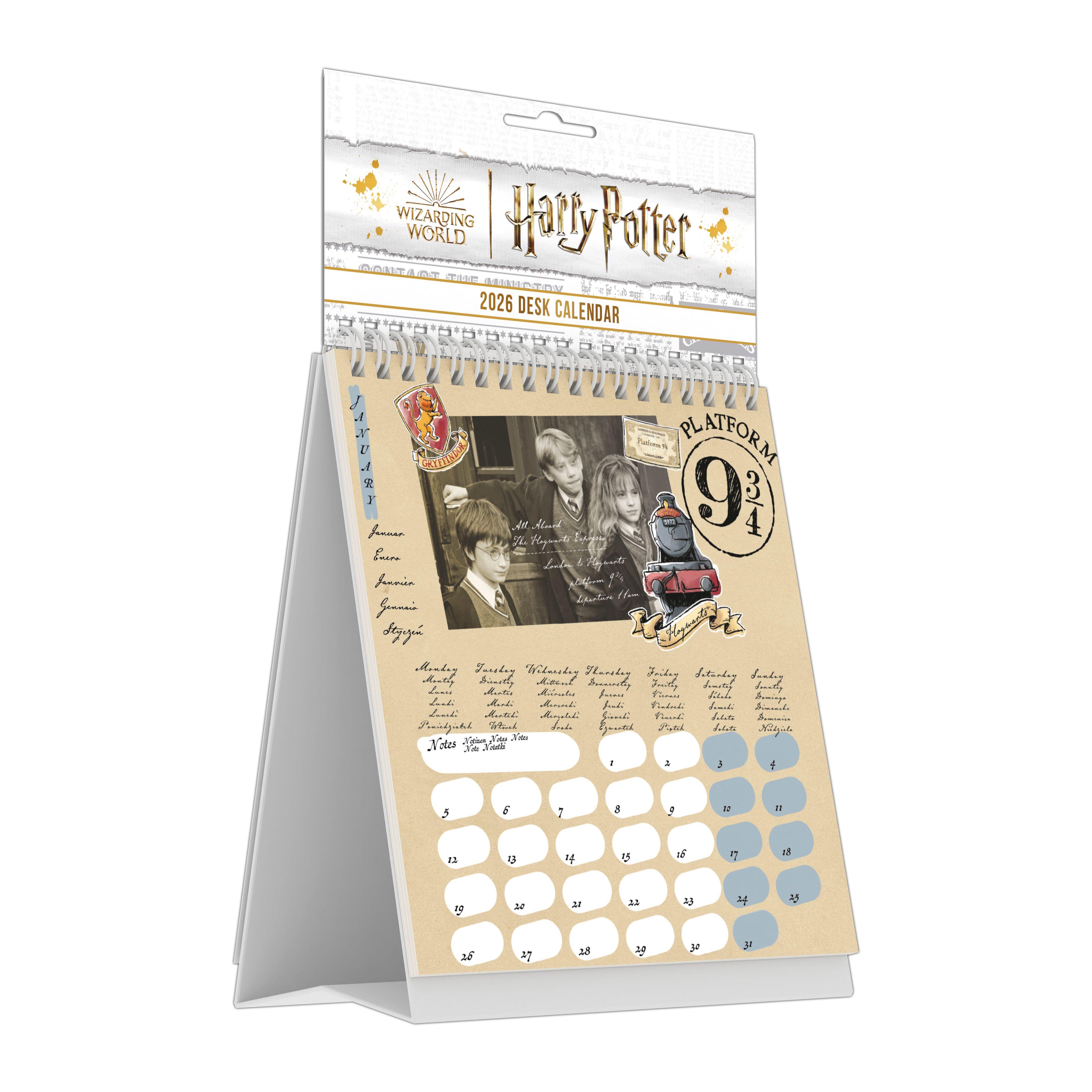 Beispielinhalt (Bild) HARRY POTTER - Tischaufstellkalender im Format 16 x 17