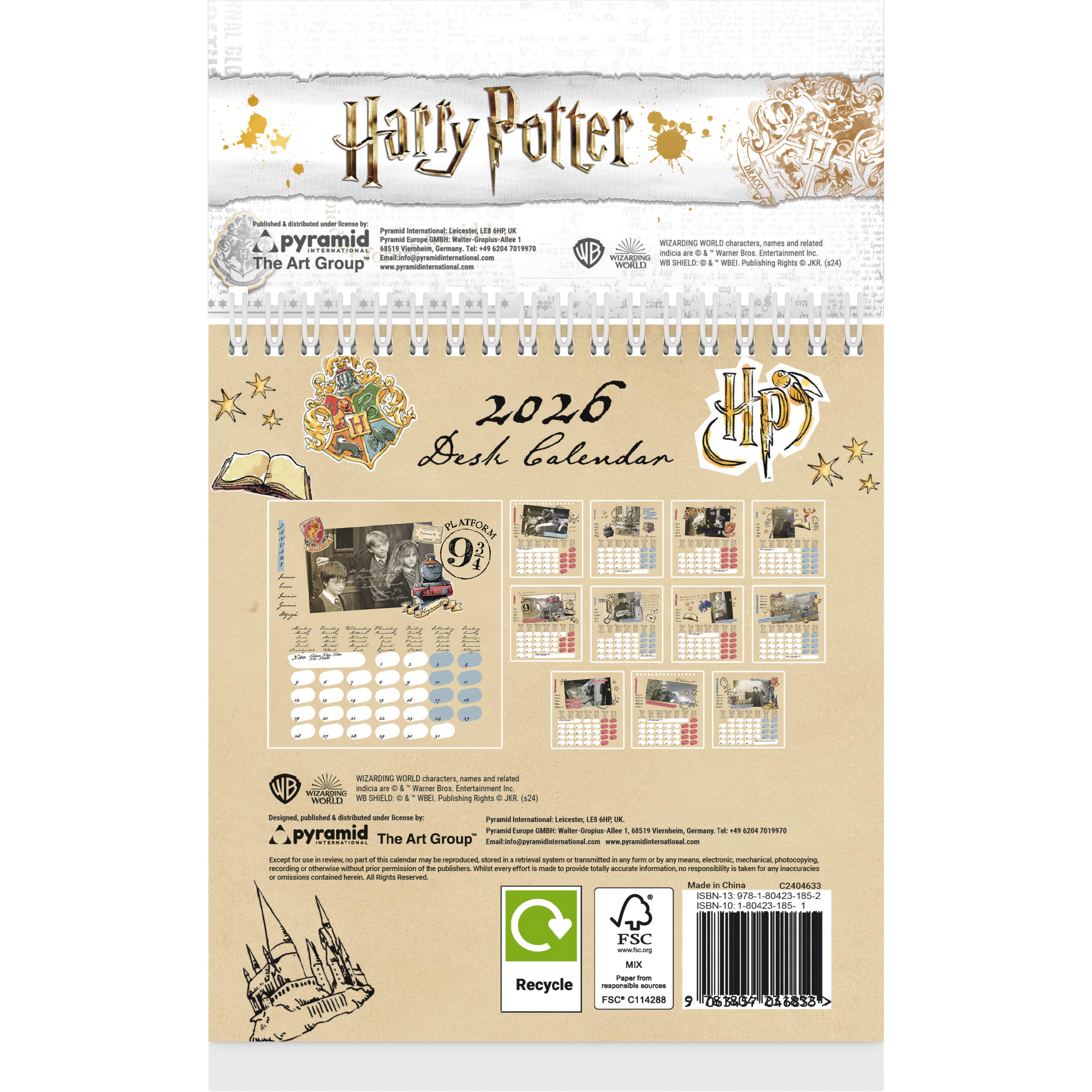 Rückseitencover HARRY POTTER - Tischaufstellkalender im Format 16 x 17