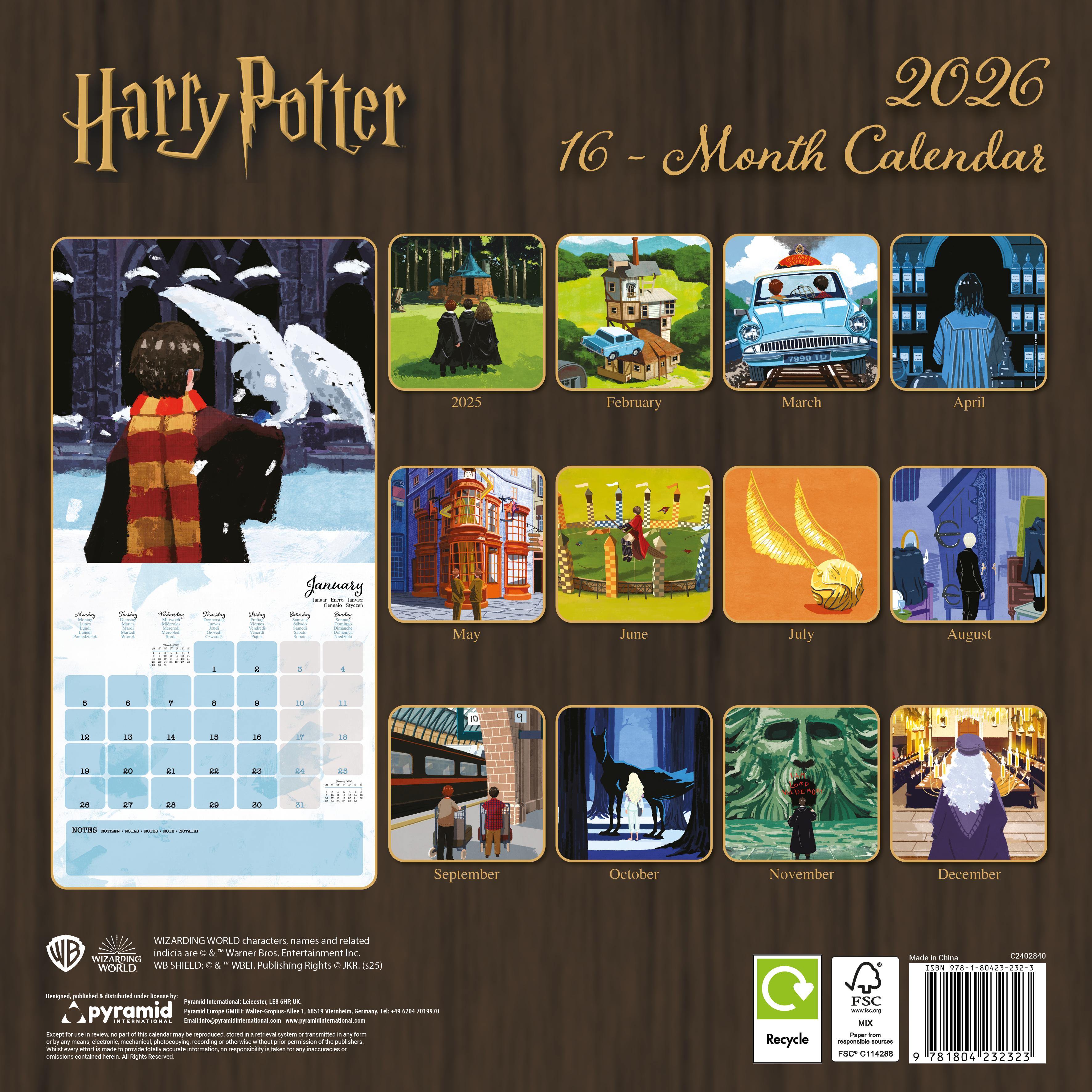 Rückseitencover HARRY POTTER (CLASSIC) - Broschürenkalender im Format 30 x 30