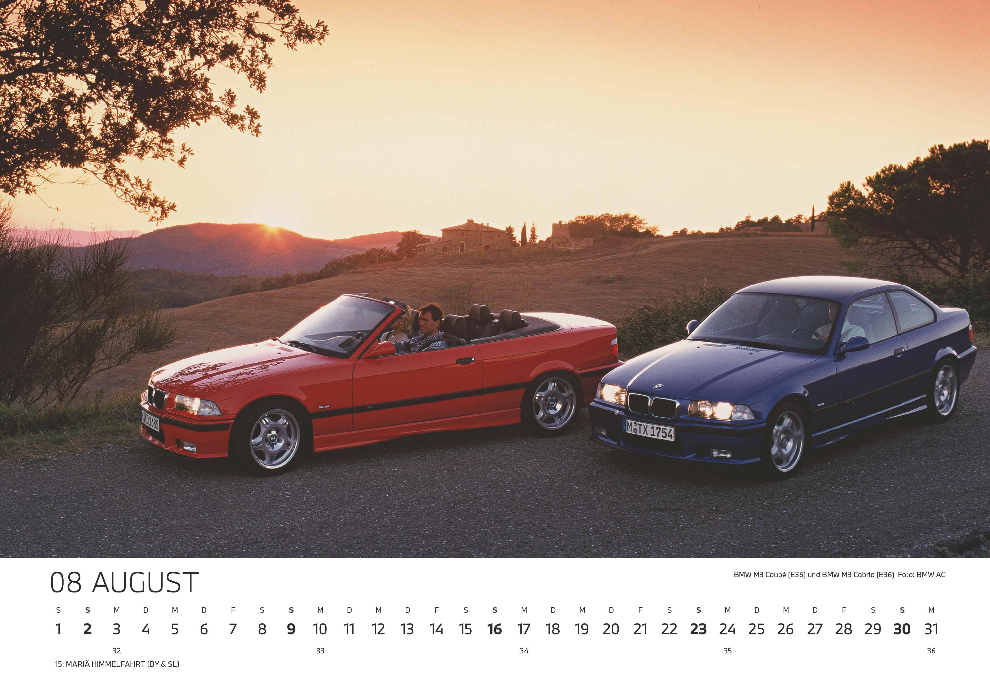 Beispielinhalt (Bild) BMW Classic Wandkalender 2026 DE