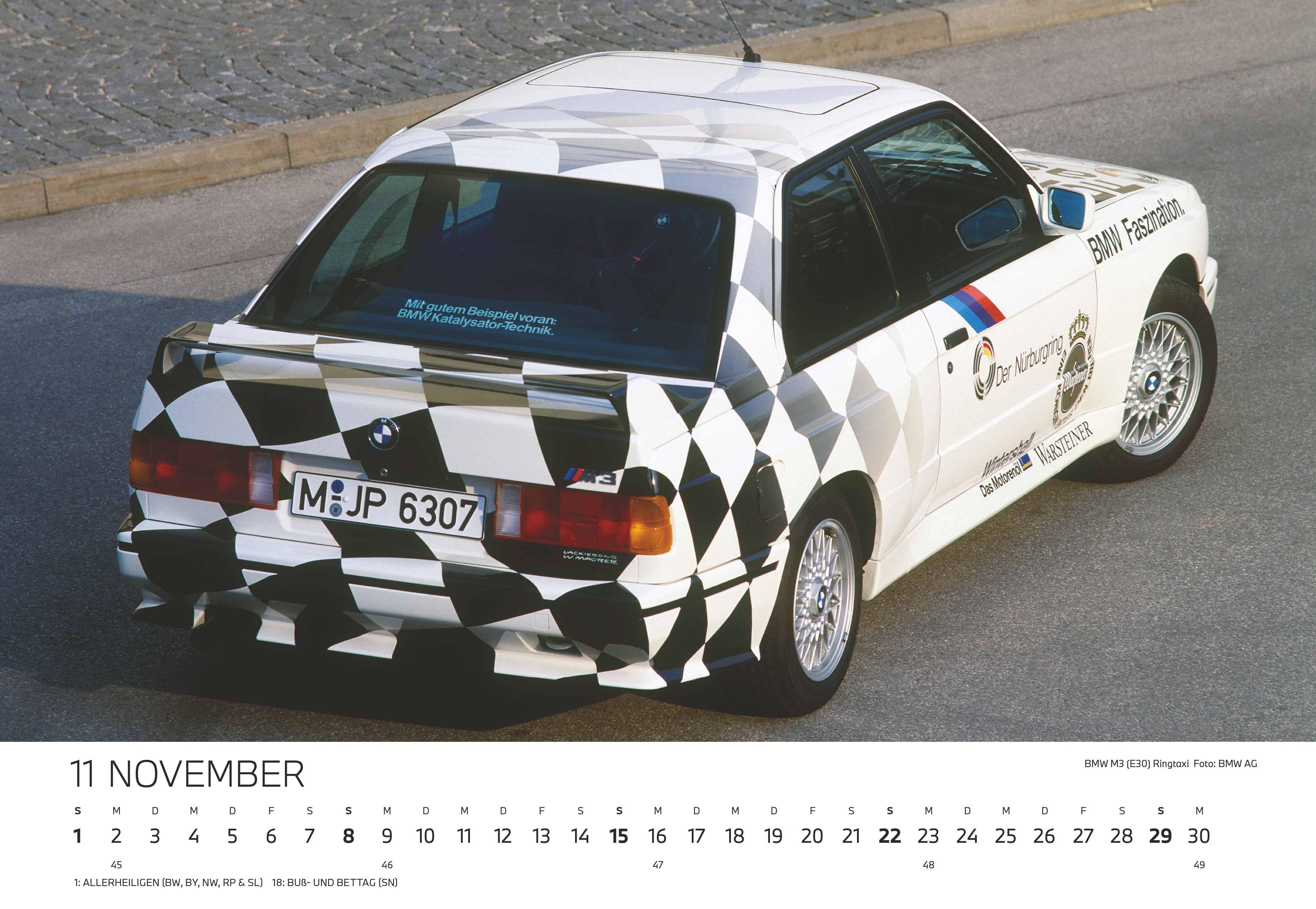 Beispielinhalt (Bild) BMW Classic Wandkalender 2026 DE