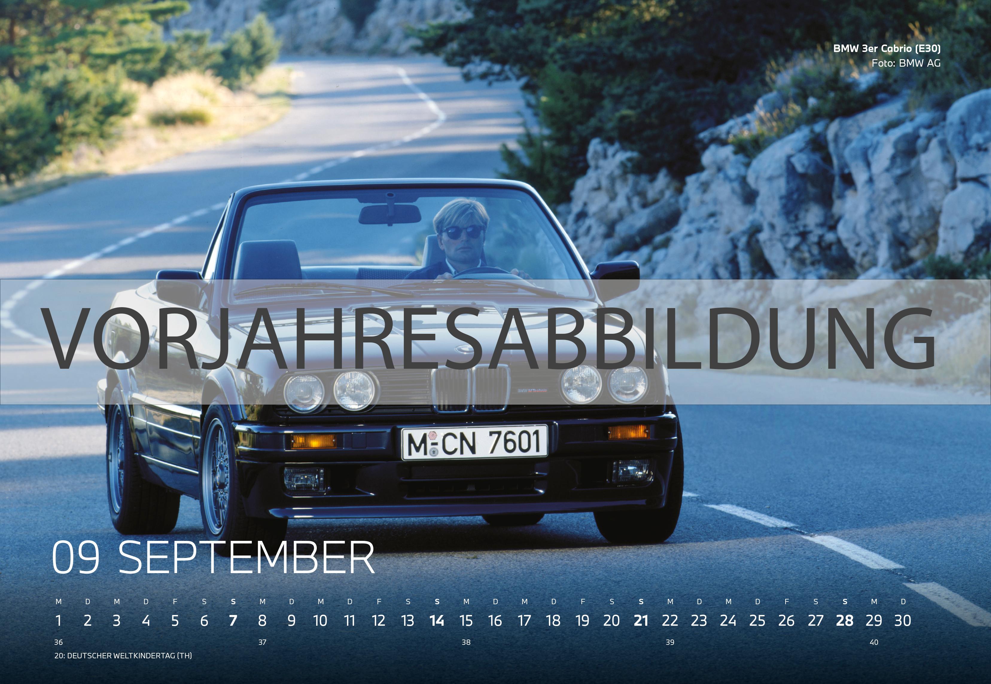 Beispielinhalt (Bild) BMW Classic Wandkalender 2026 DE