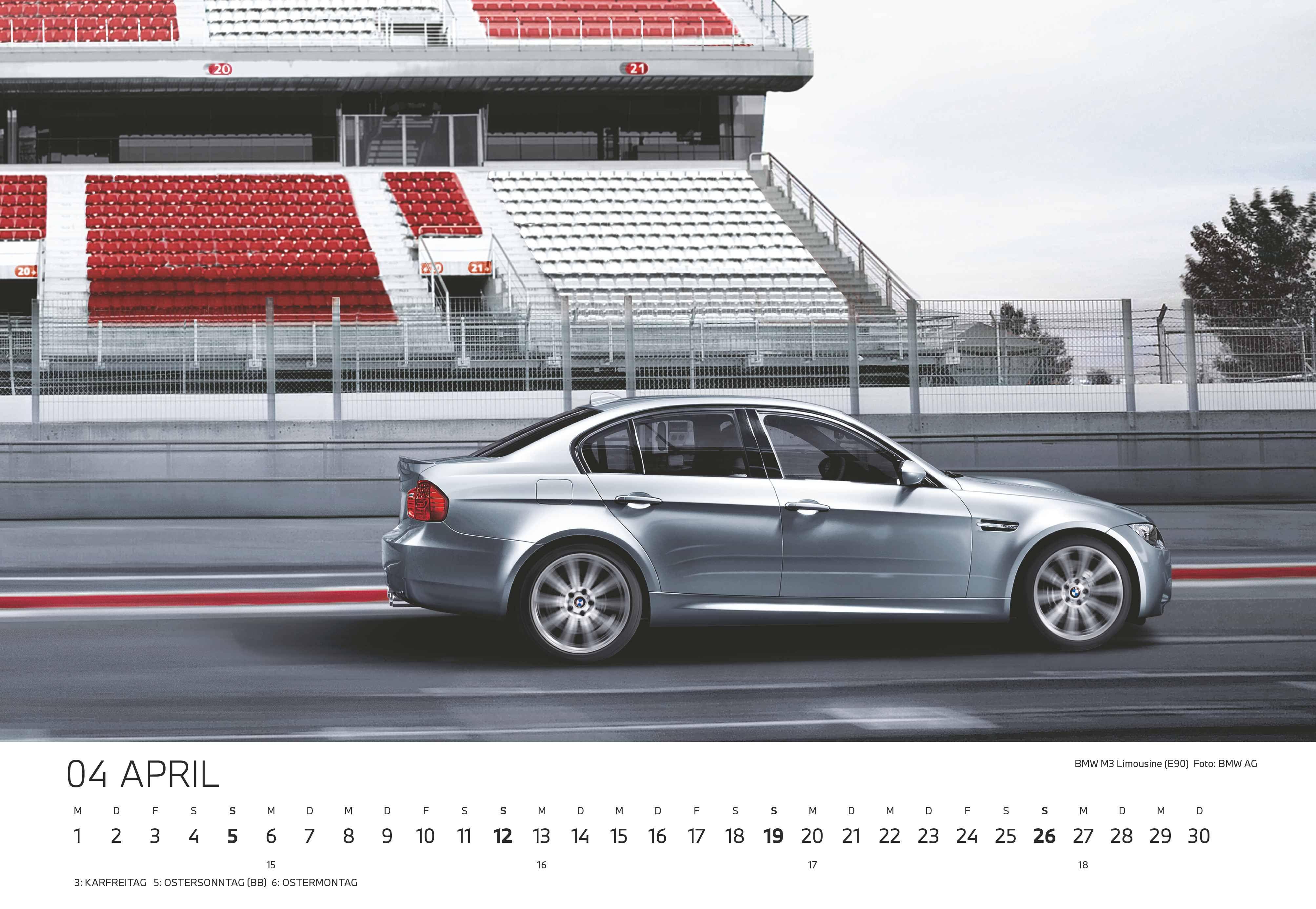 Beispielinhalt (Bild) BMW Classic Wandkalender 2026 DE