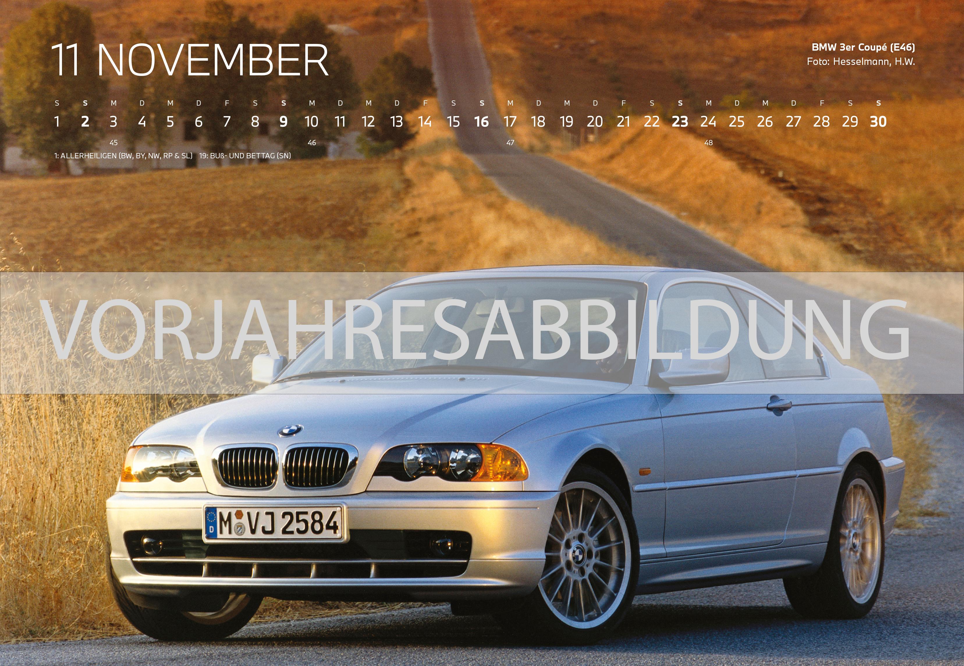 Beispielinhalt (Bild) BMW Classic Wandkalender 2026 DE