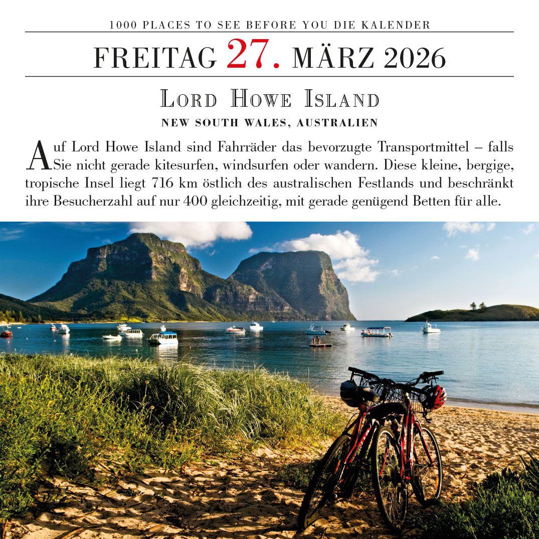 Beispielinhalt (Bild) Tagesabreißkalender 1000 Places