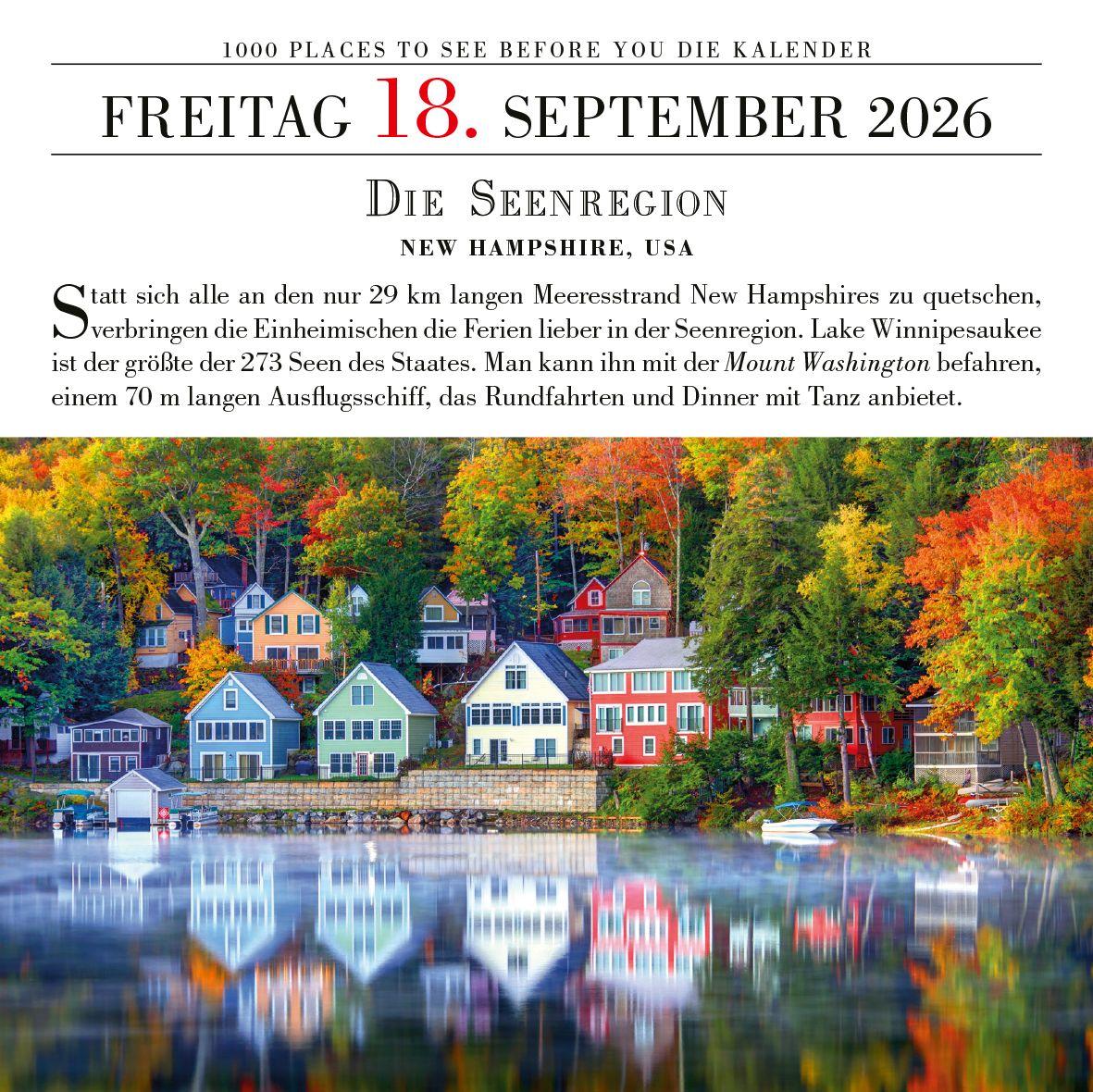 Beispielinhalt (Bild) Tagesabreißkalender 1000 Places