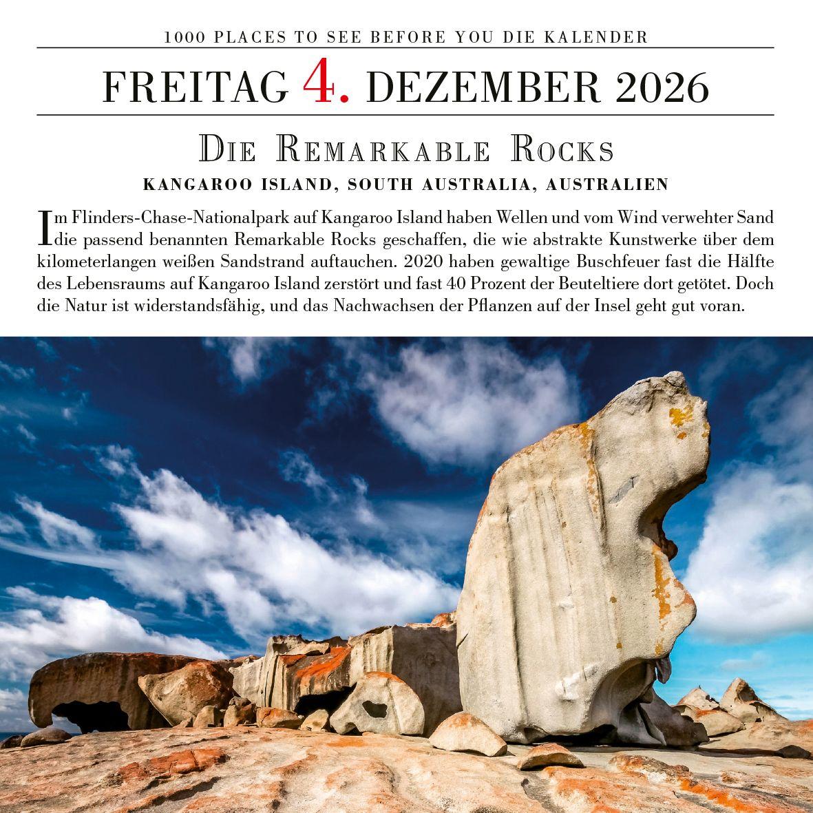 Beispielinhalt (Bild) Tagesabreißkalender 1000 Places