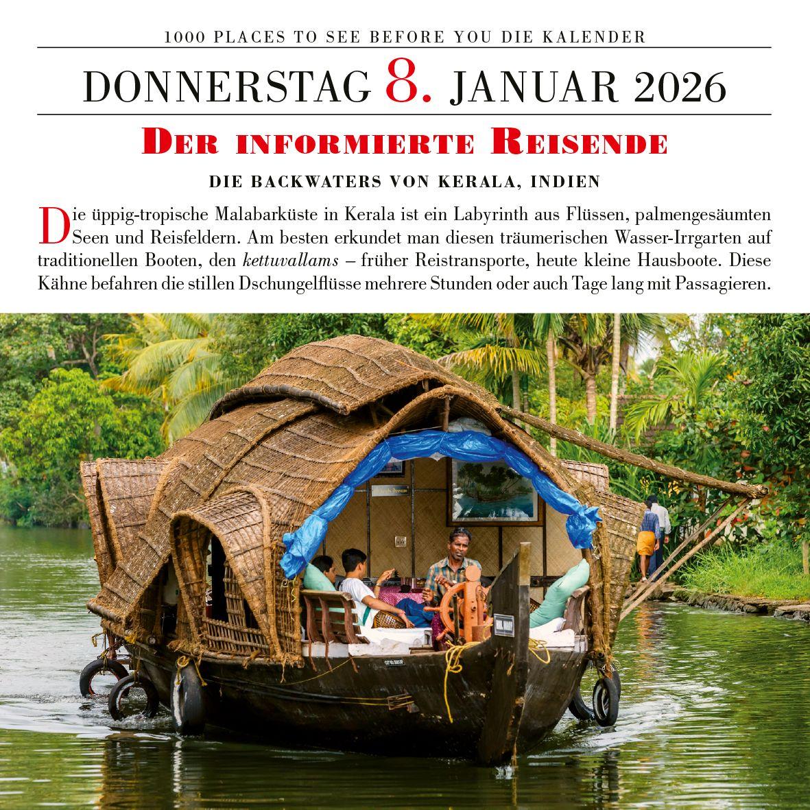 Beispielinhalt (Bild) Tagesabreißkalender 1000 Places