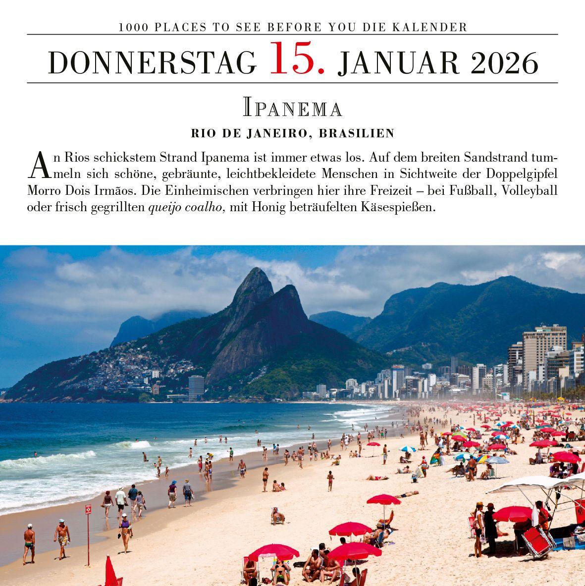 Beispielinhalt (Bild) Tagesabreißkalender 1000 Places