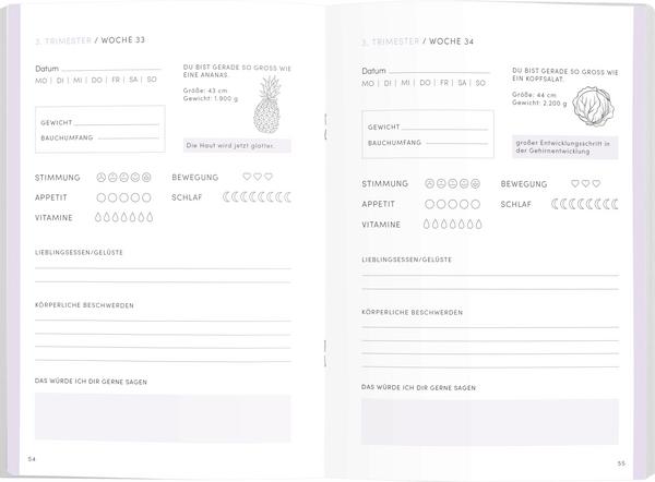 Beispielinhalt (Bild) Babyplaner