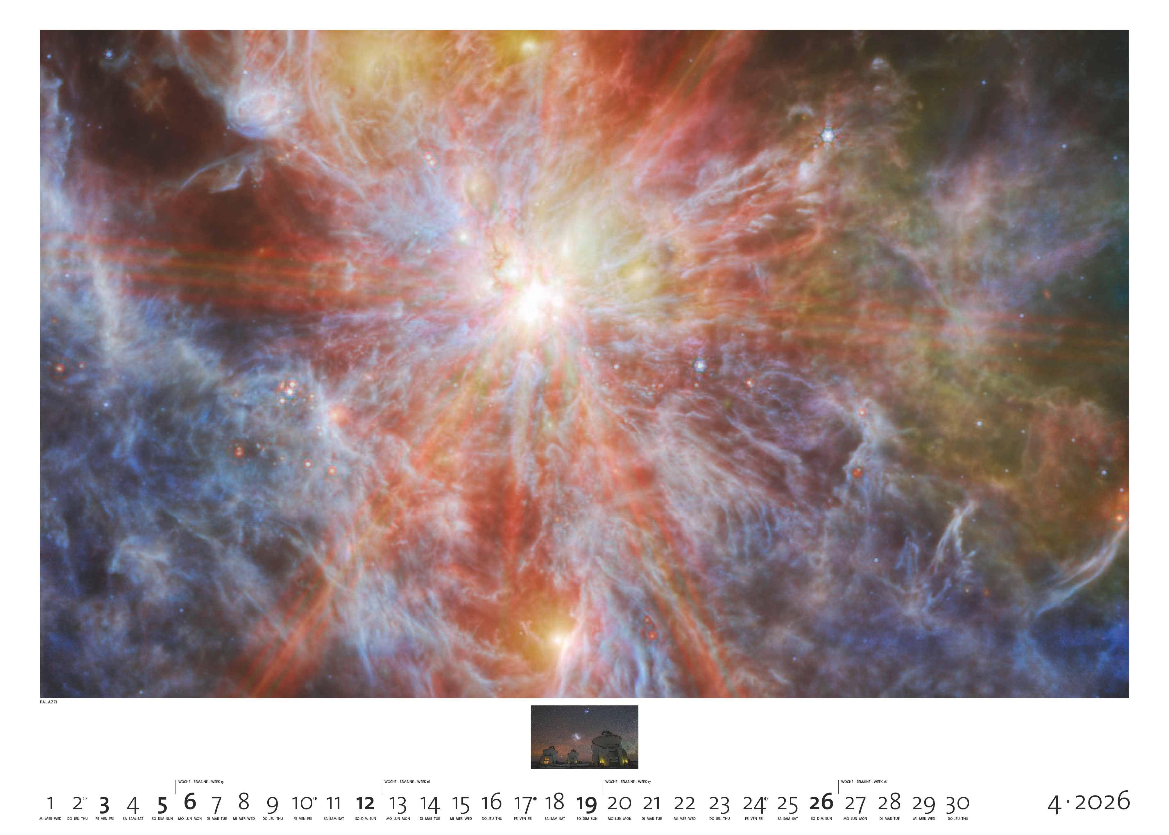 Beispielinhalt (Bild) Sternzeit 2026 - Bild-Kalender - Poster-Kalender - 70x50