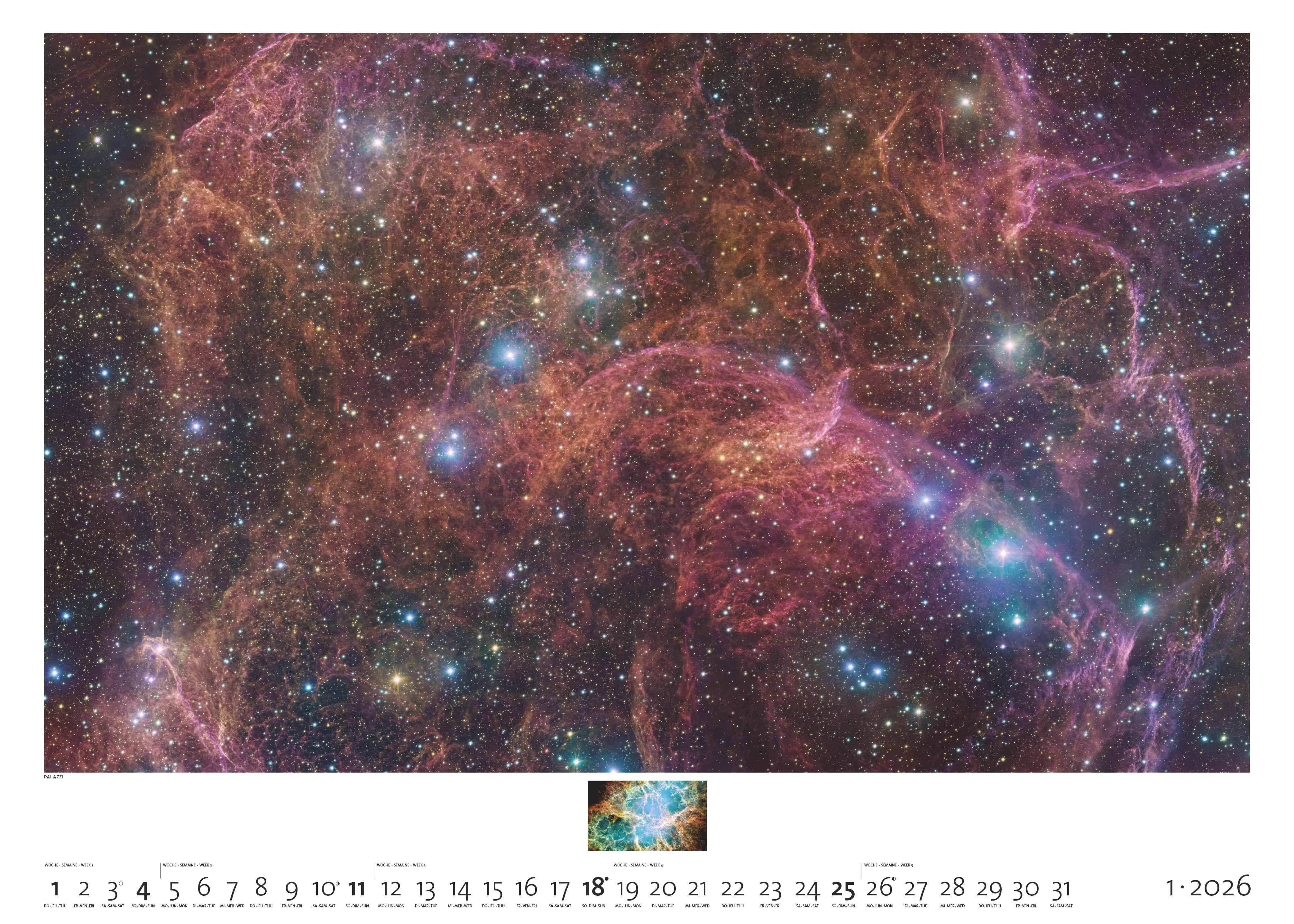 Beispielinhalt (Bild) Sternzeit 2026 - Bild-Kalender - Poster-Kalender - 70x50