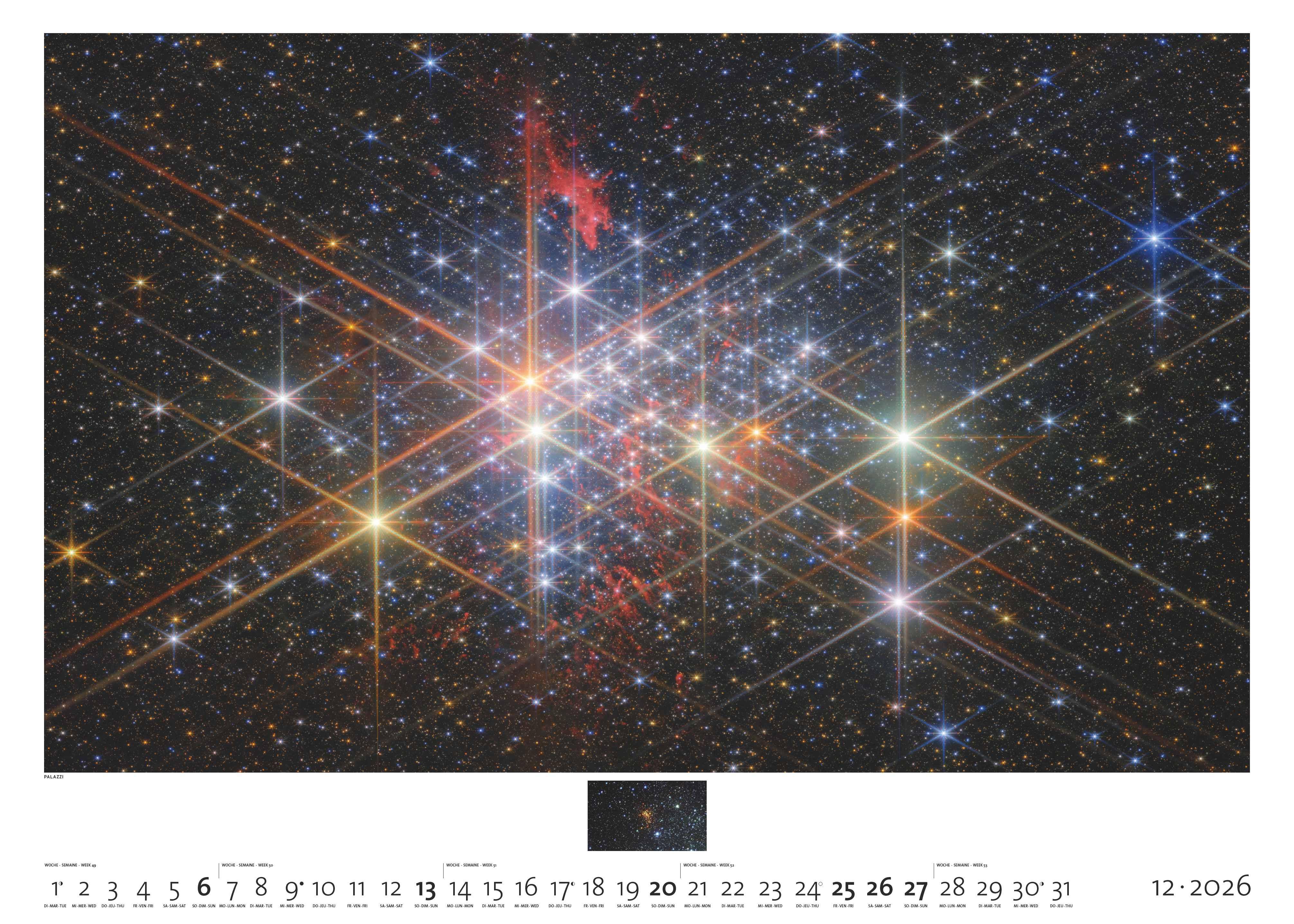 Beispielinhalt (Bild) Sternzeit 2026 - Bild-Kalender - Poster-Kalender - 70x50