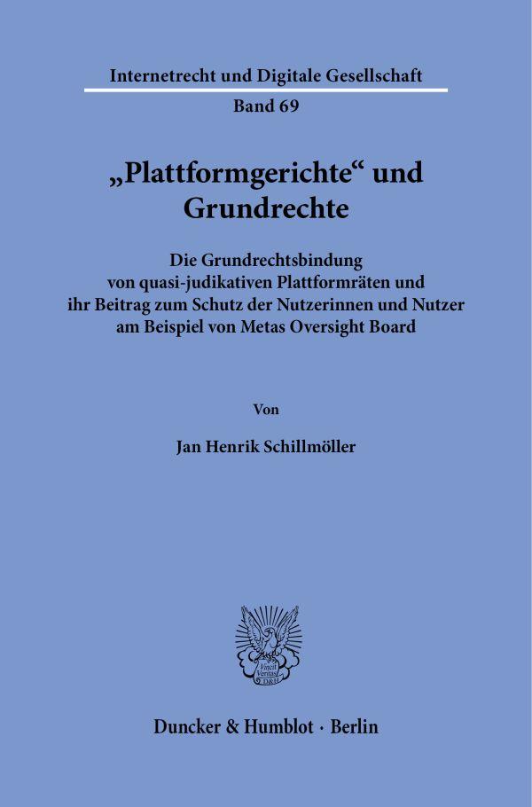 Vorderes Coverbild "Plattformgerichte" und Grundrechte