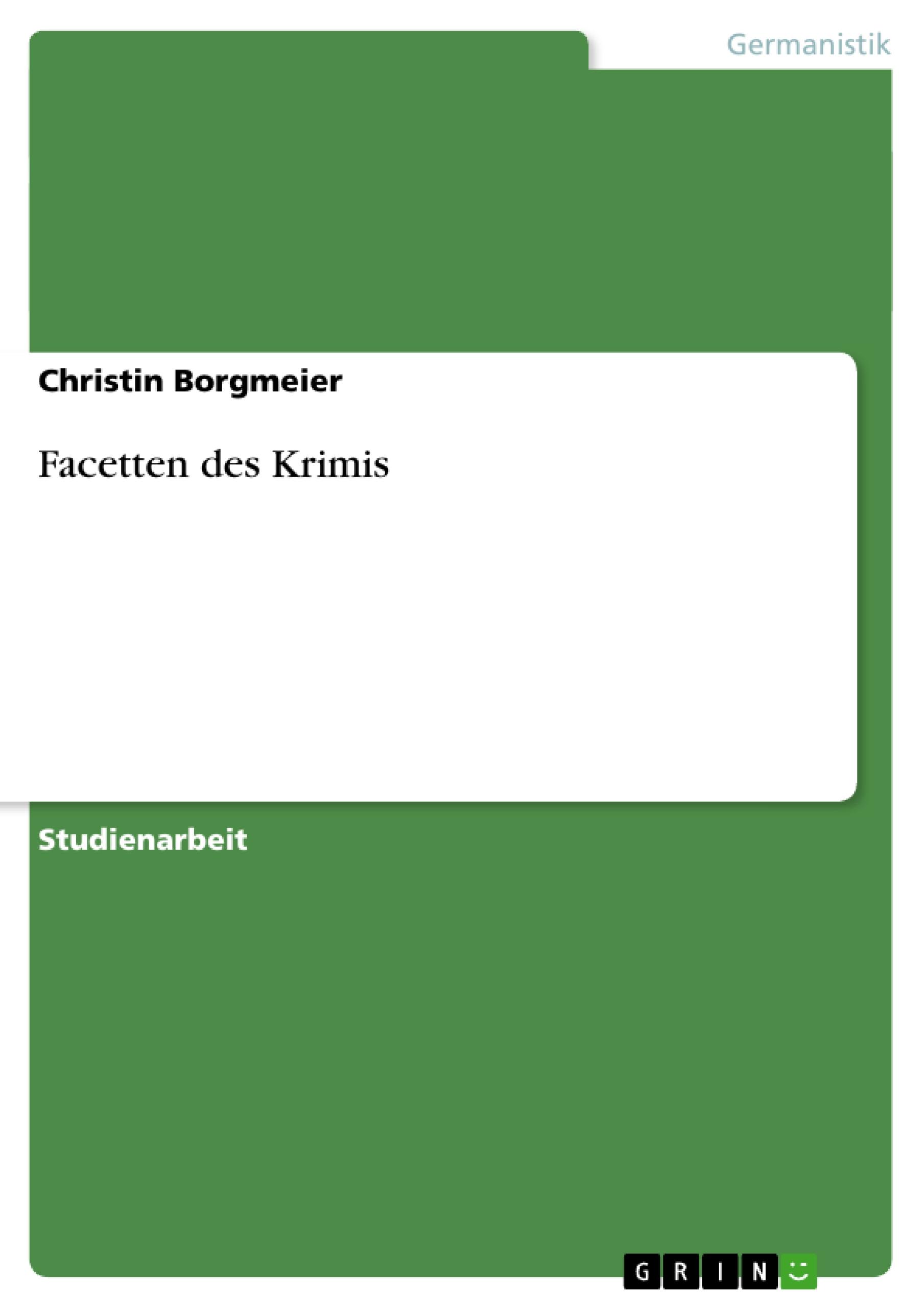 Vorderes Coverbild Facetten des Krimis