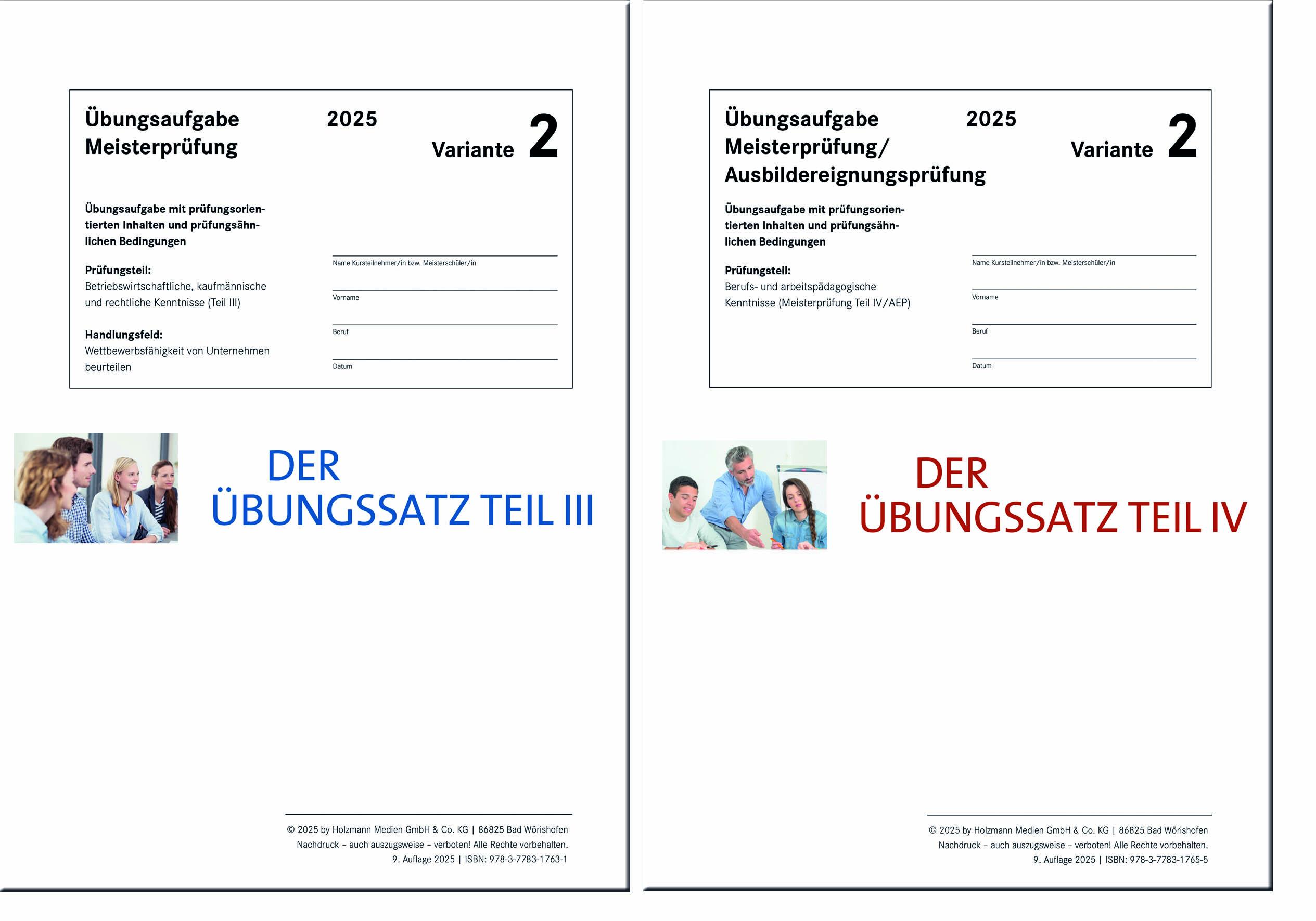 Vorderes Coverbild Das Übungspaket Teile III + IV - Variante 2