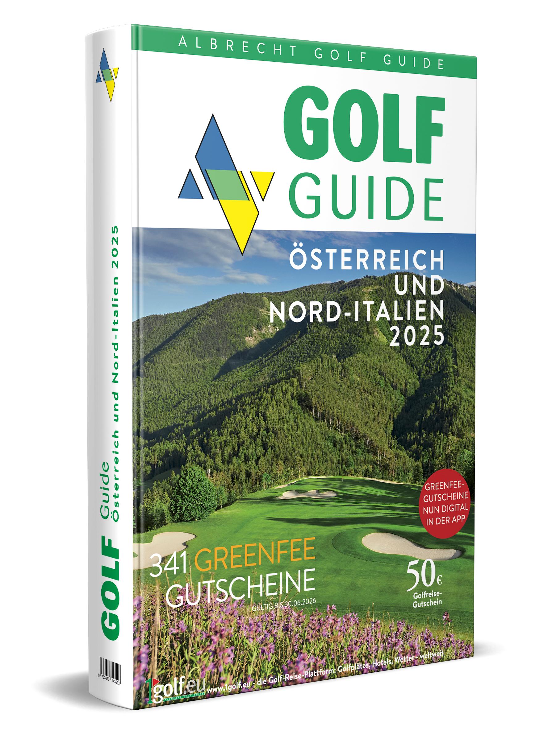 Vorderes Coverbild Golf Guide Österreich und Nord-Italien 2025