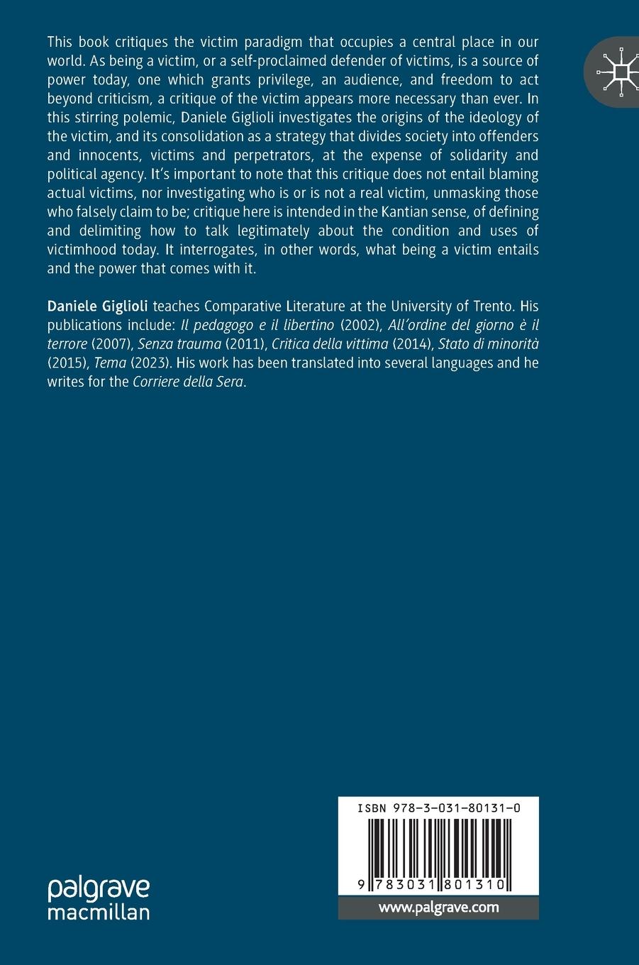 Rückseitencover Critique of the Victim