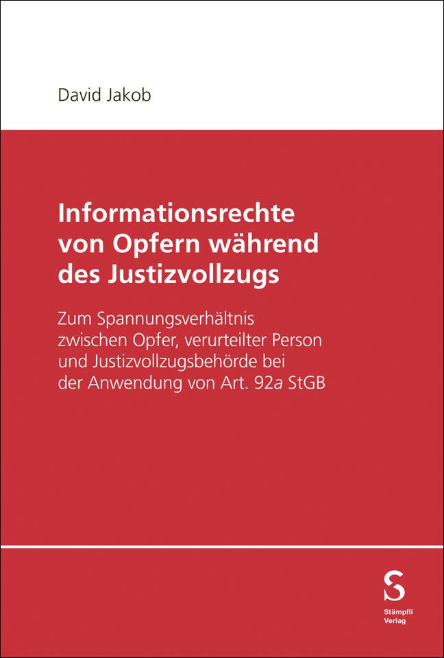 Vorderes Coverbild Informationsrechte von Opfern während des Justizvollzugs