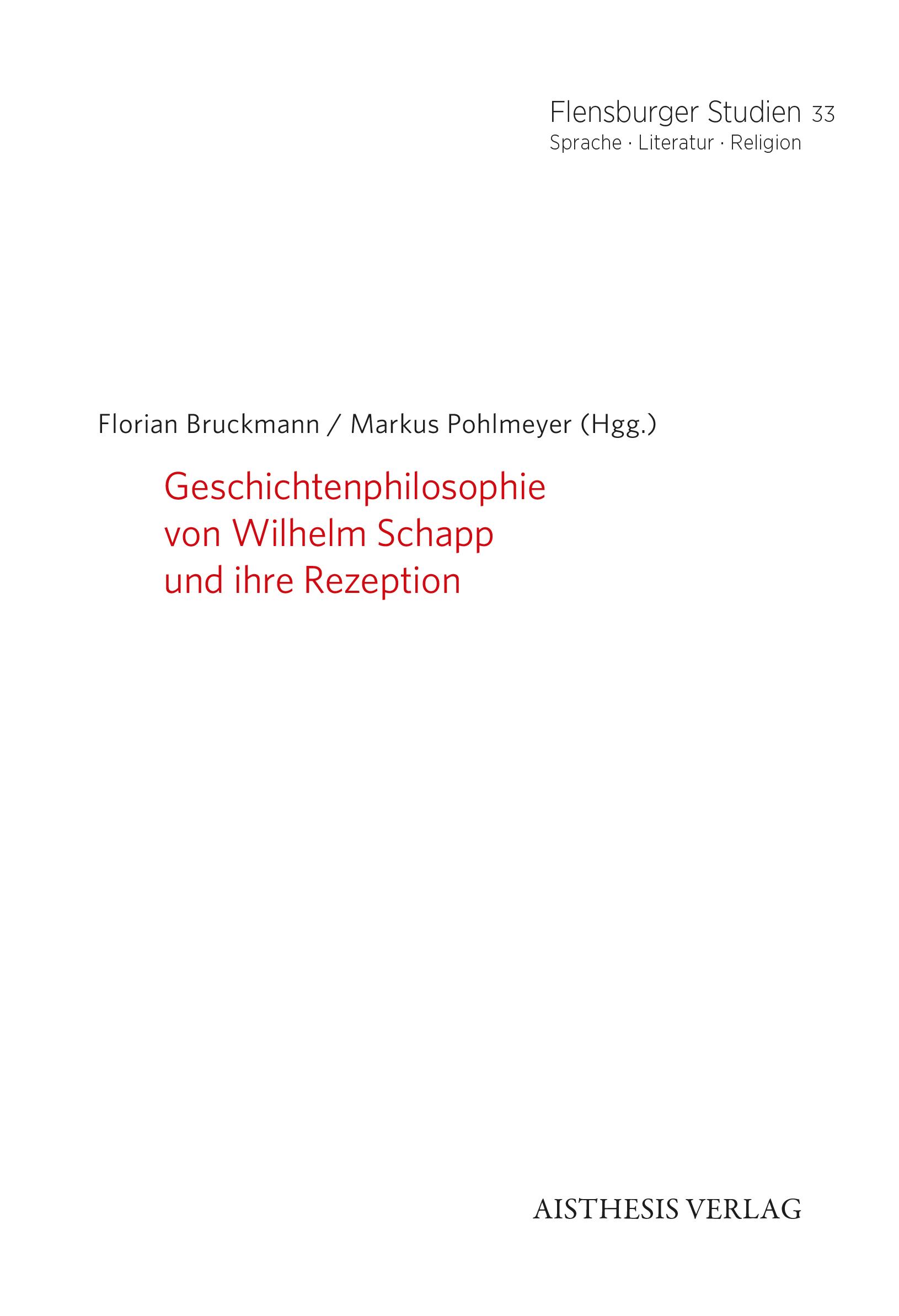 Vorderes Coverbild Geschichtenphilosophie von Wilhelm Schapp und ihre Rezeption