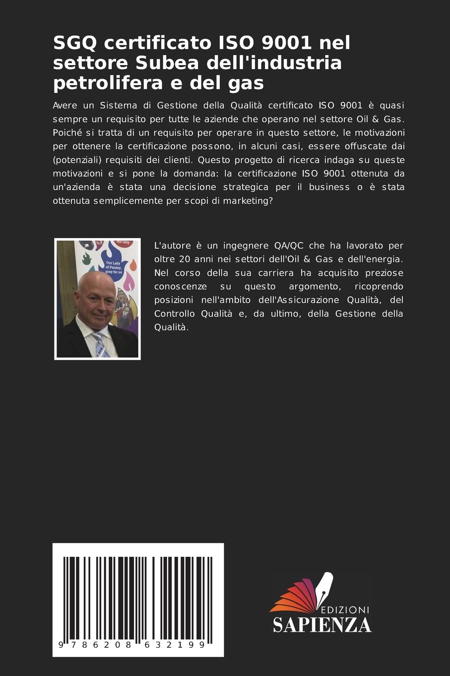 Rückseitencover SGQ certificato ISO 9001 nel settore Subea dell'industria petrolifera e del gas